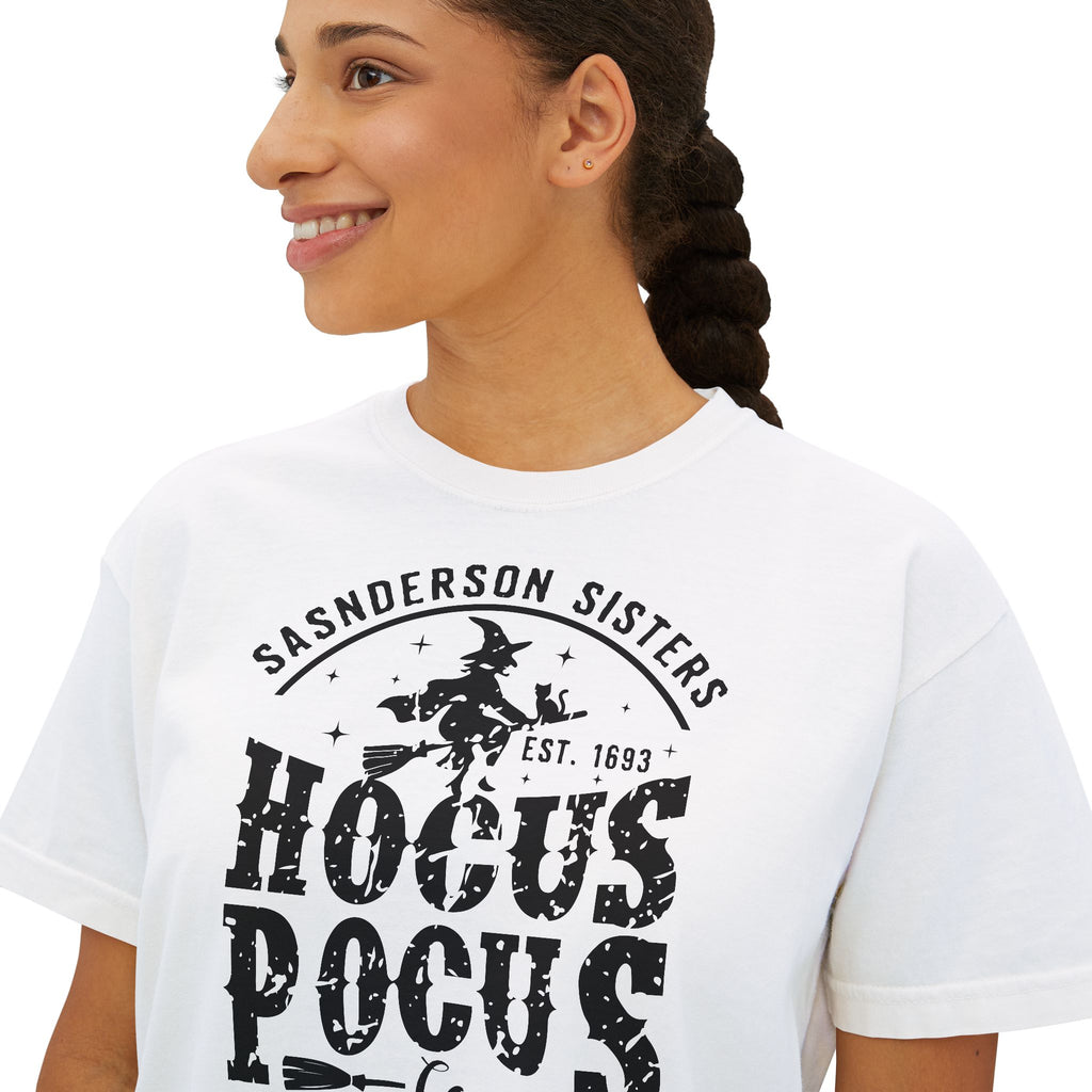 Hocus Pocus Boxy Tee — Sanderson Sisters Enchanted Brooms Halloween T-Shirt