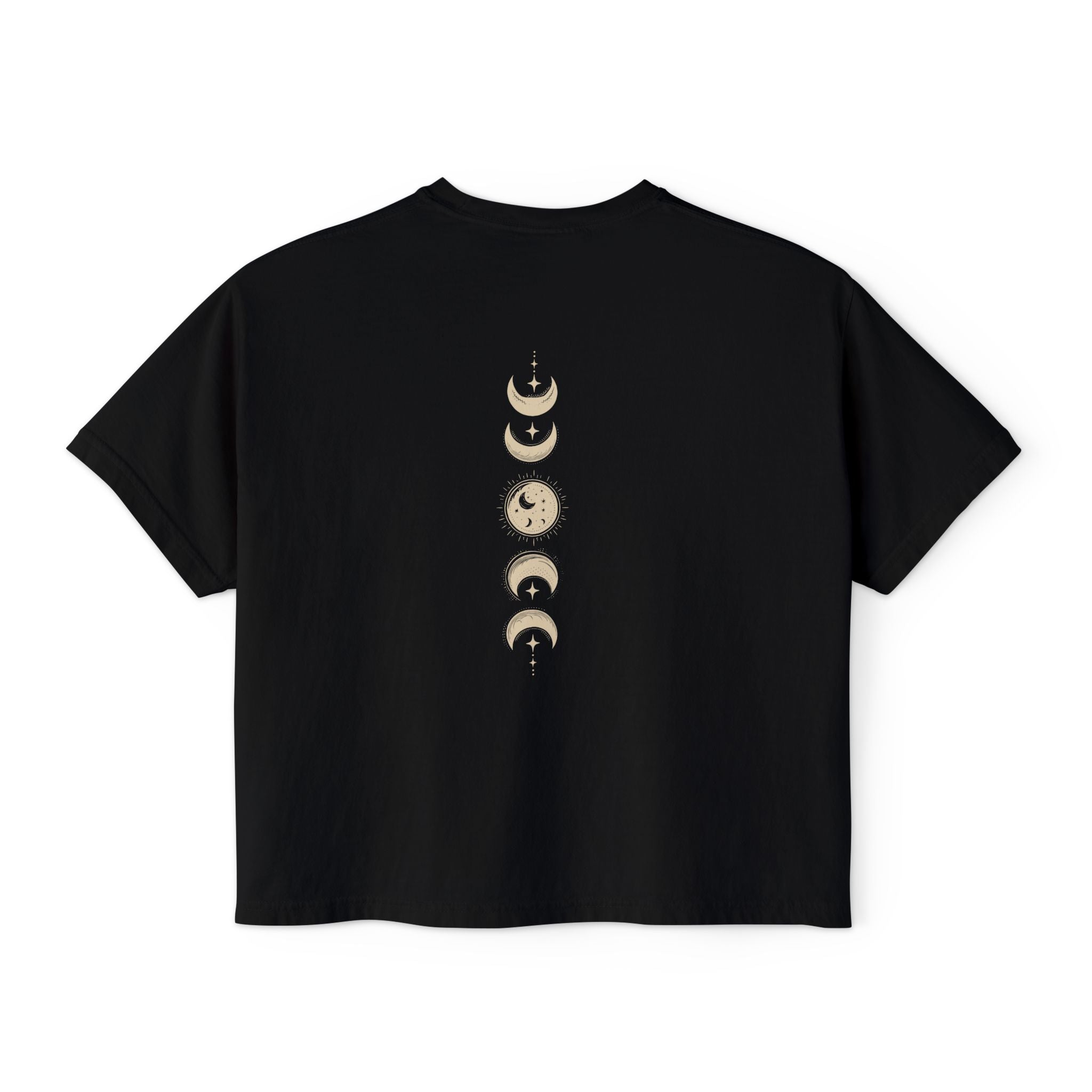 Salem 1692 Crescent Moon Women's Boxy Tee — Witchy Moon Phases Graphic
