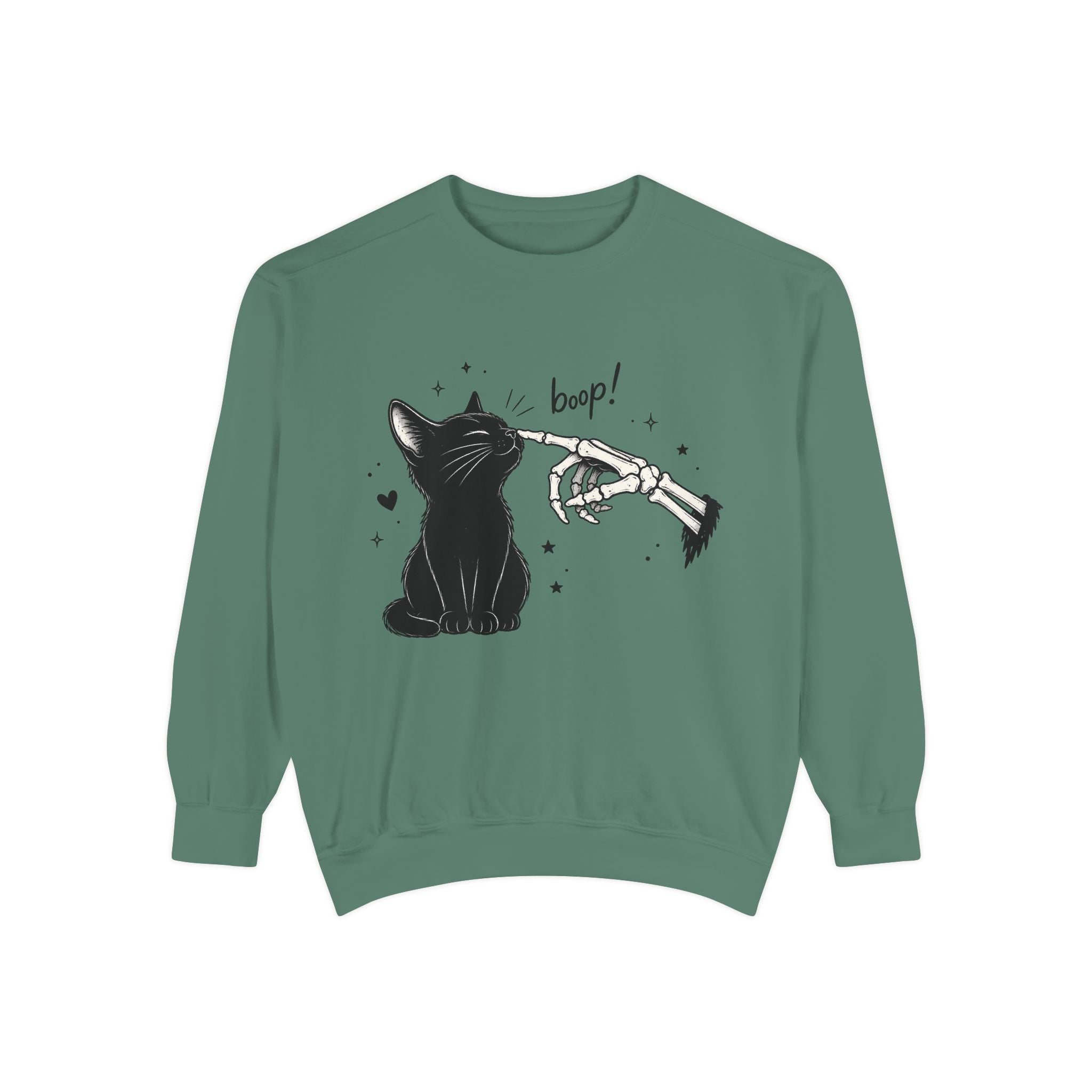 Cat 'Boop!' Sweatshirt — Cute Black Cat Nose Boop Crewneck