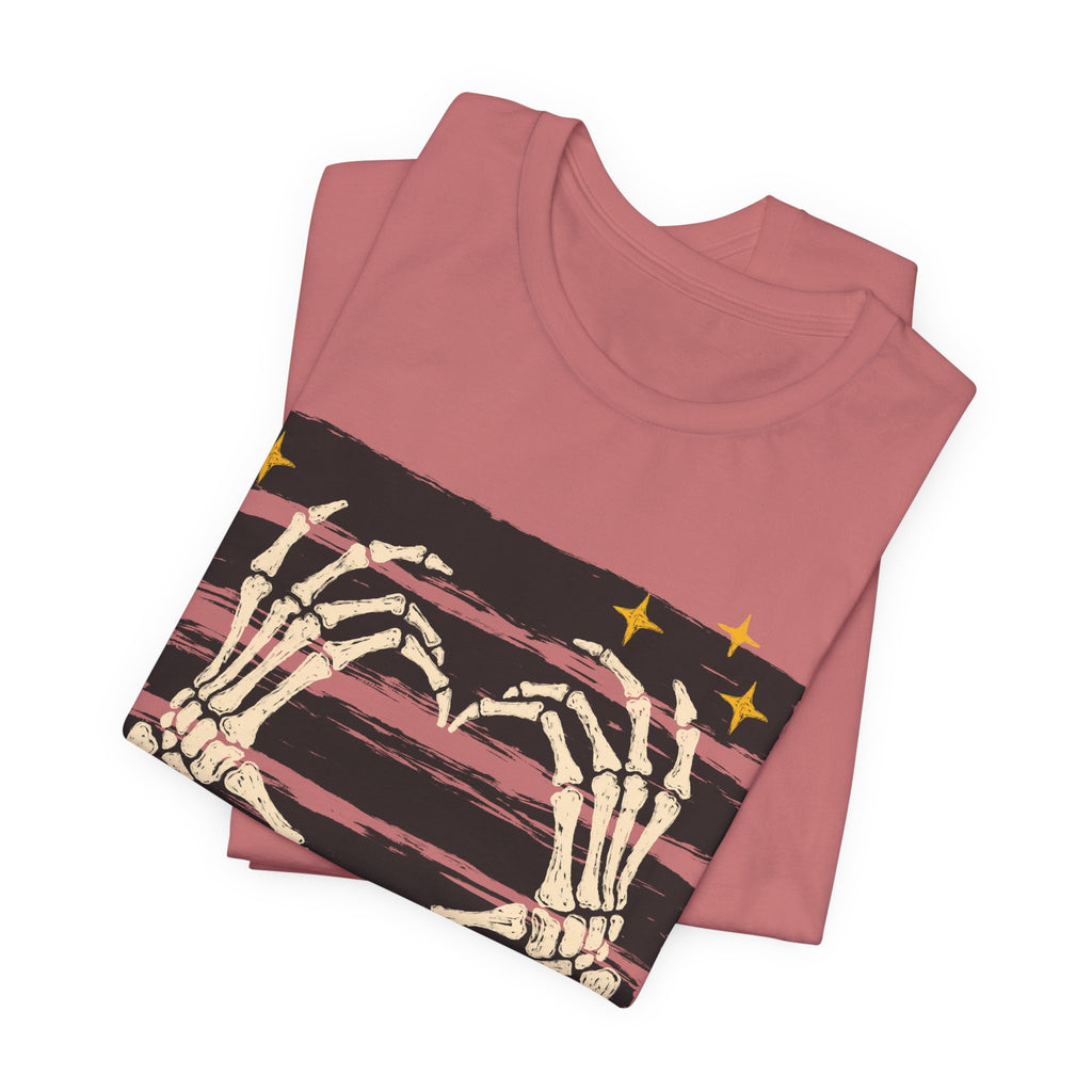 Skeleton Hands Heart T-Shirt — Gothic Halloween Tee