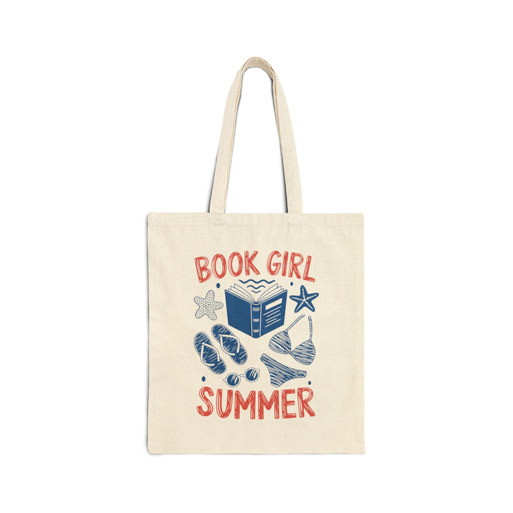 Book Girl Summer Tote — Cotton Canvas Tote Bag