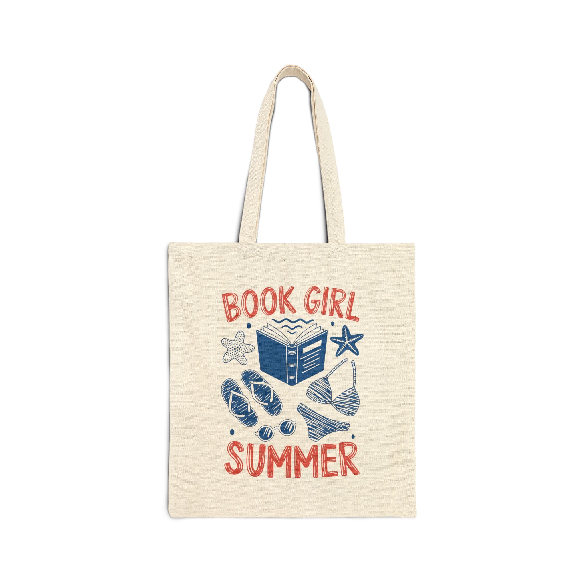Book Girl Summer Tote — Cotton Canvas Tote Bag