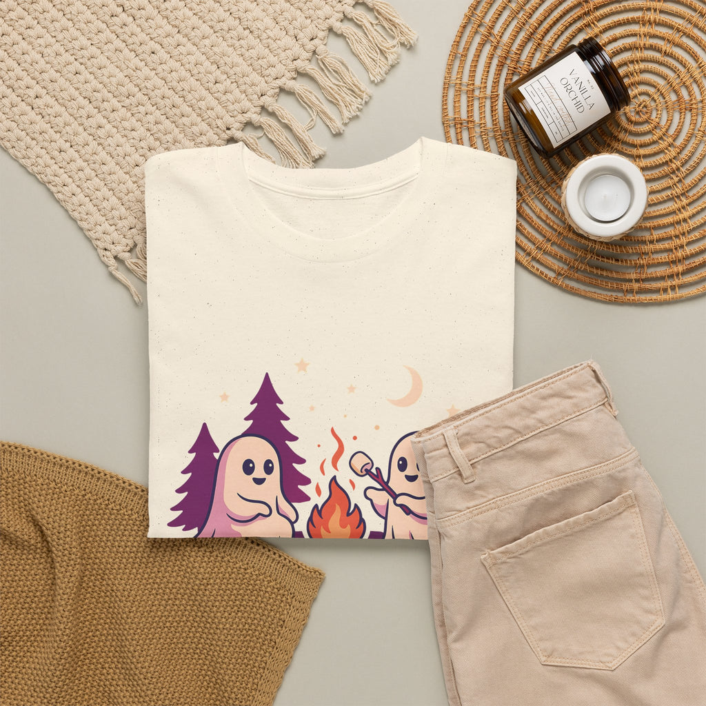 Spooky Stories Night Tee — Cute Ghost Campfire Halloween T-Shirt