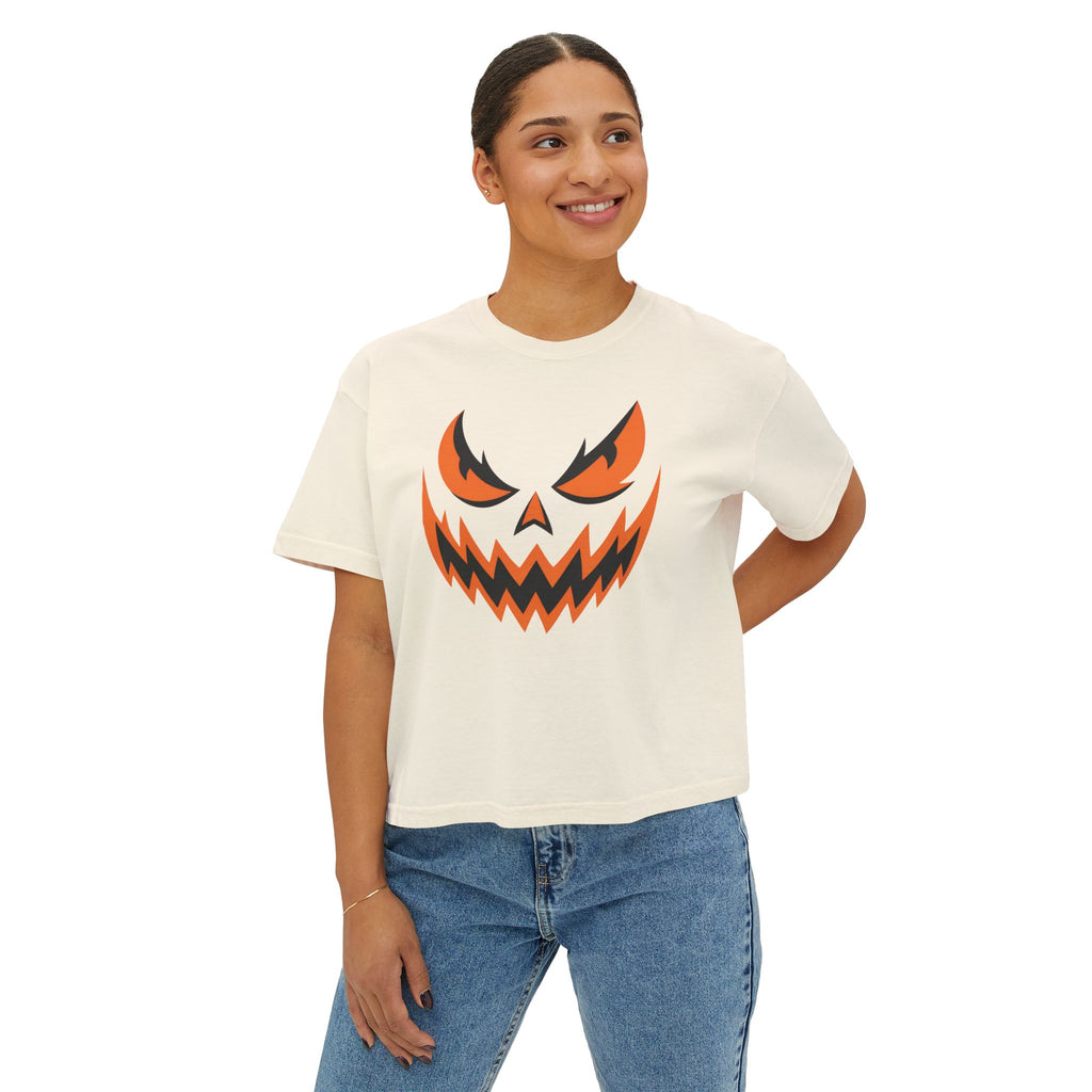 Halloween Pumpkin Jack-O’-Lantern Women's Boxy Tee
