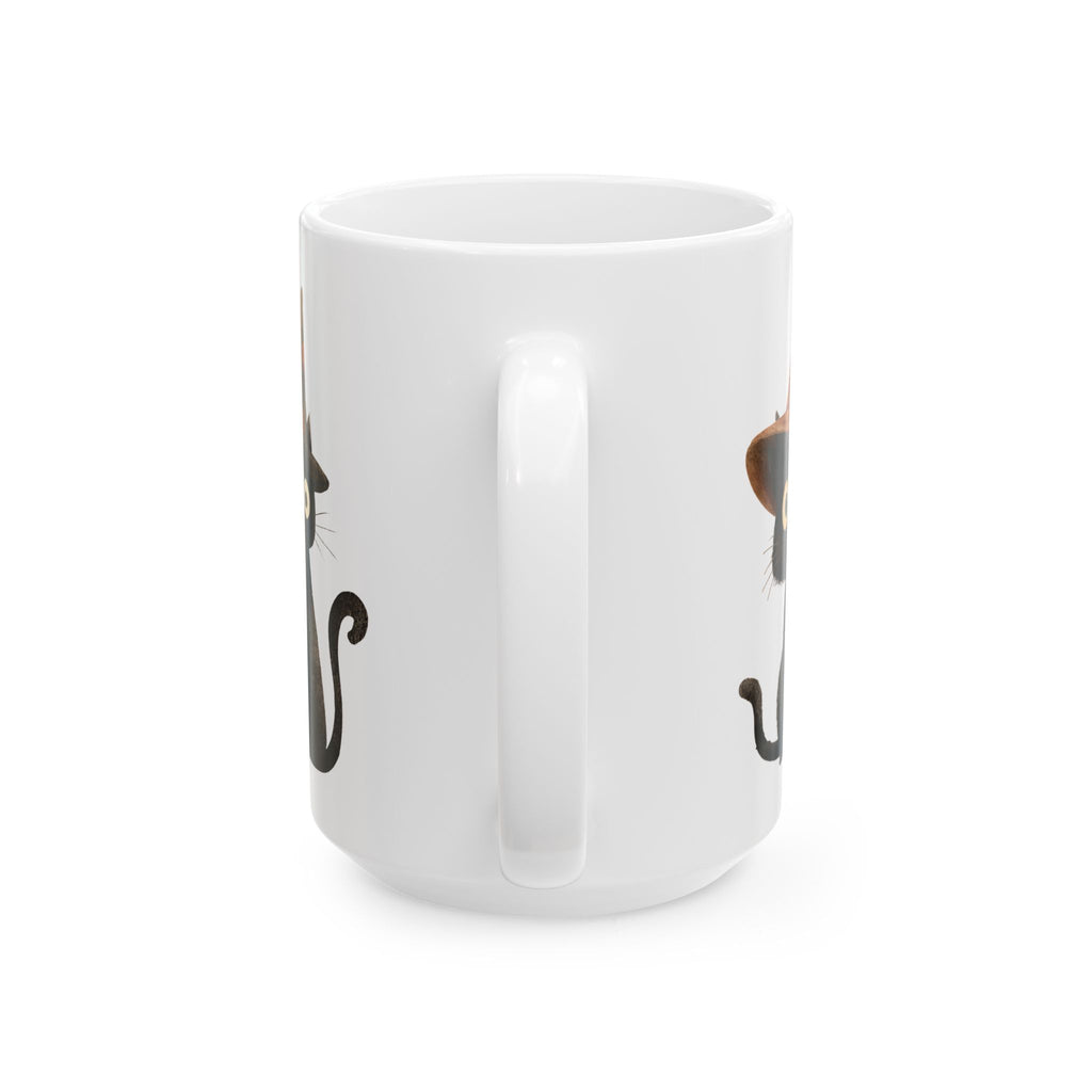 Witch Cat Ceramic Mug — Cute Black Cats & Bubbling Cauldron Coffee Cup (11oz/15oz)