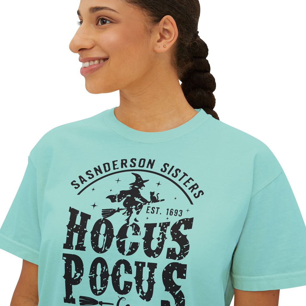 Hocus Pocus Boxy Tee — Sanderson Sisters Enchanted Brooms Halloween T-Shirt