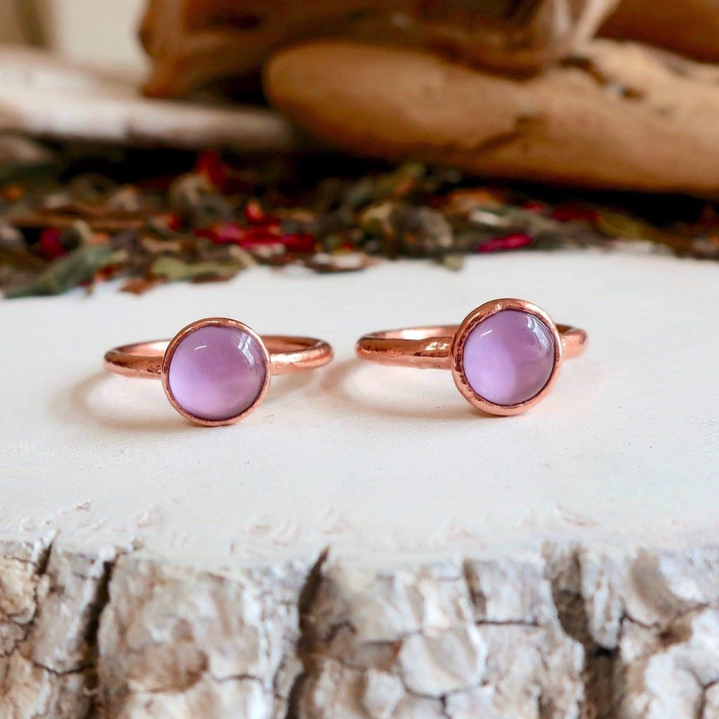 Amethyst Ring – Boho Copper | Handmade by Blackbird & Sage - Addy Avenue