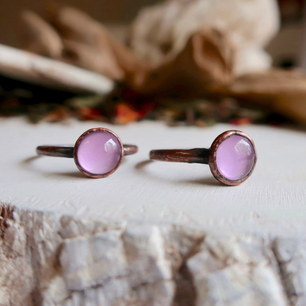 Amethyst Ring – Boho Copper | Handmade by Blackbird & Sage - Addy Avenue