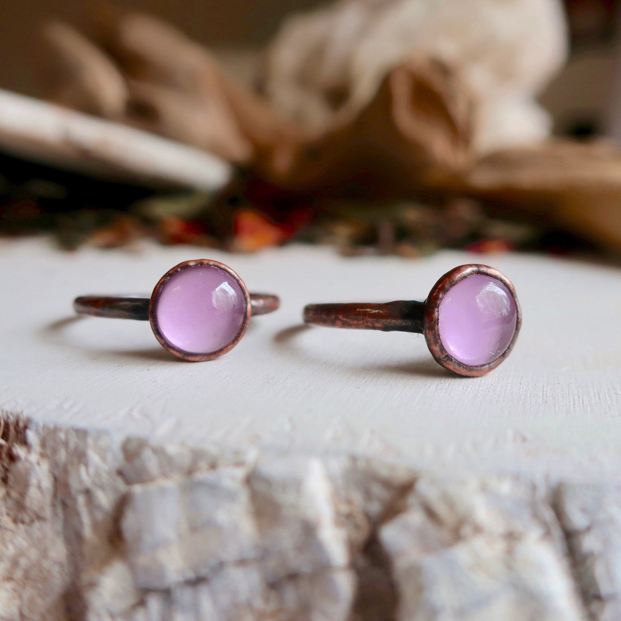 Amethyst Ring – Boho Copper | Handmade by Blackbird & Sage - Addy Avenue