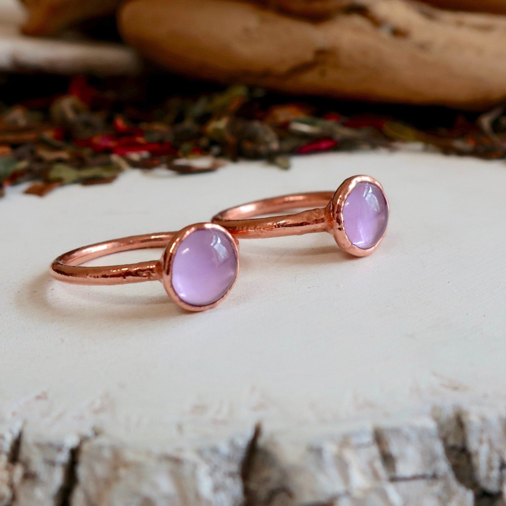 Amethyst Ring – Boho Copper | Handmade by Blackbird & Sage - Addy Avenue