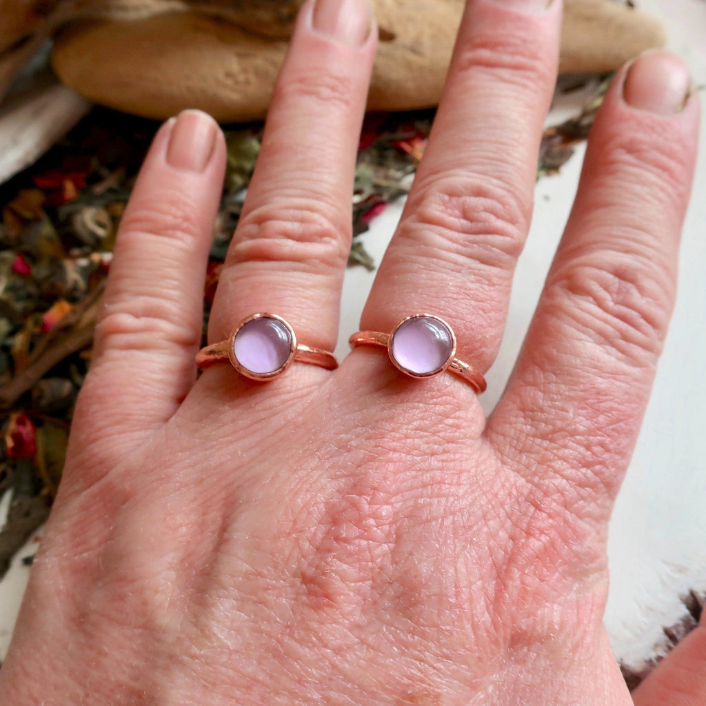 Amethyst Ring – Boho Copper | Handmade by Blackbird & Sage - Addy Avenue