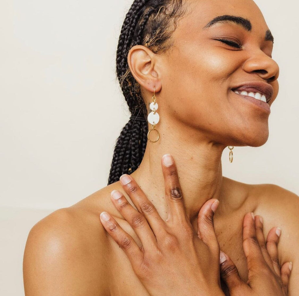 Ba Be Crescent Drop Buffalo Horn Dangle Earrings - Addy Avenue