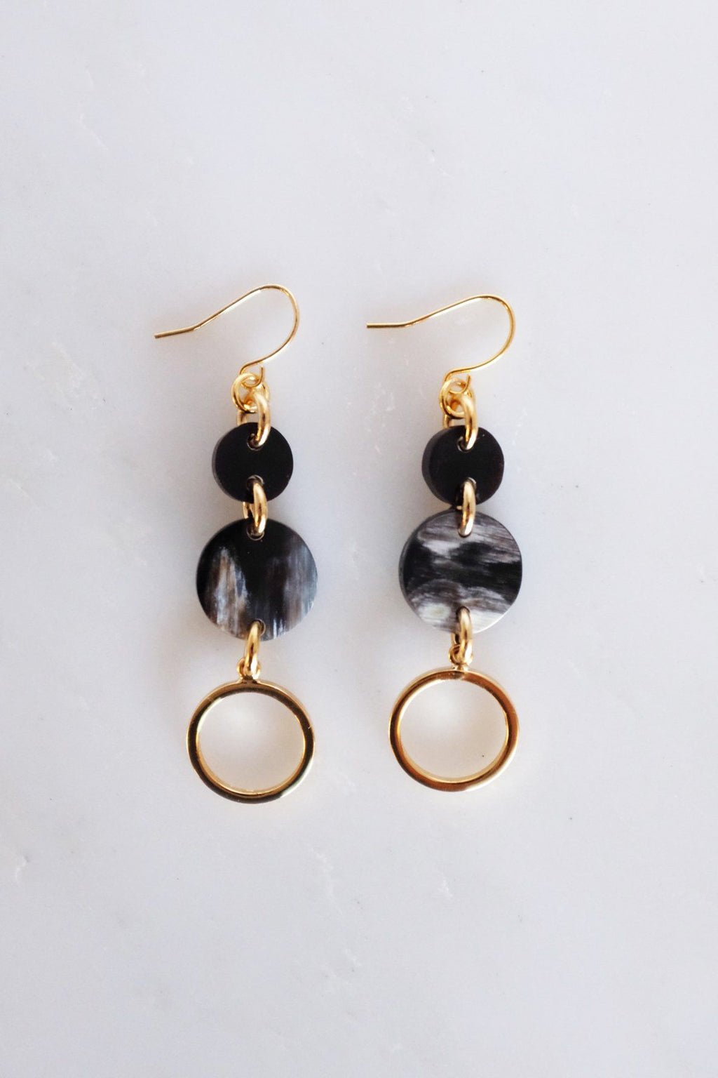 Ba Be Crescent Drop Buffalo Horn Dangle Earrings - Addy Avenue