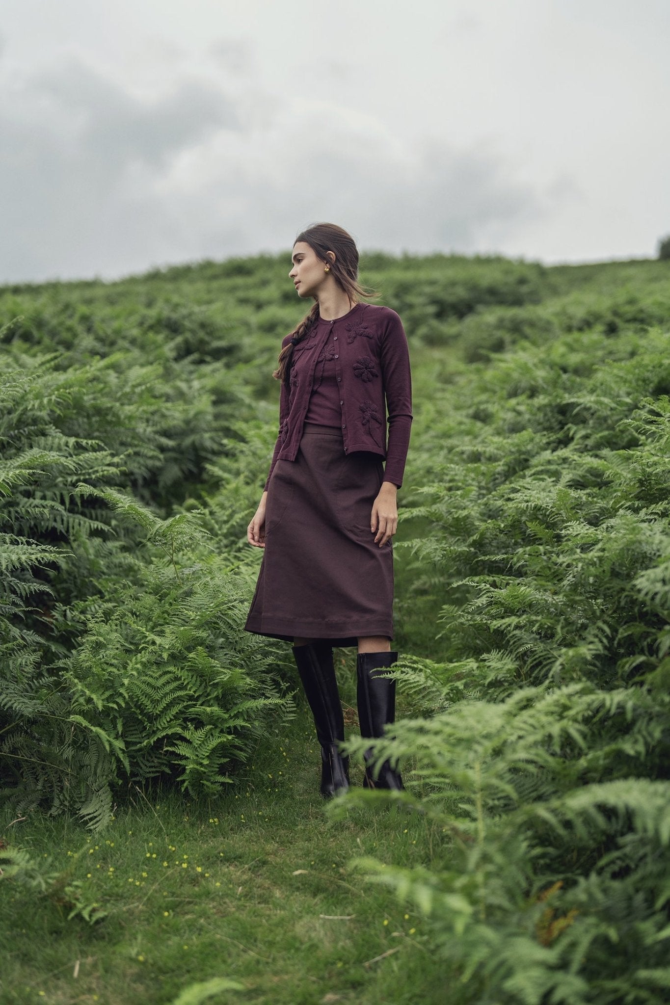 Basic A - Line Skirt - Brown - Addy Avenue