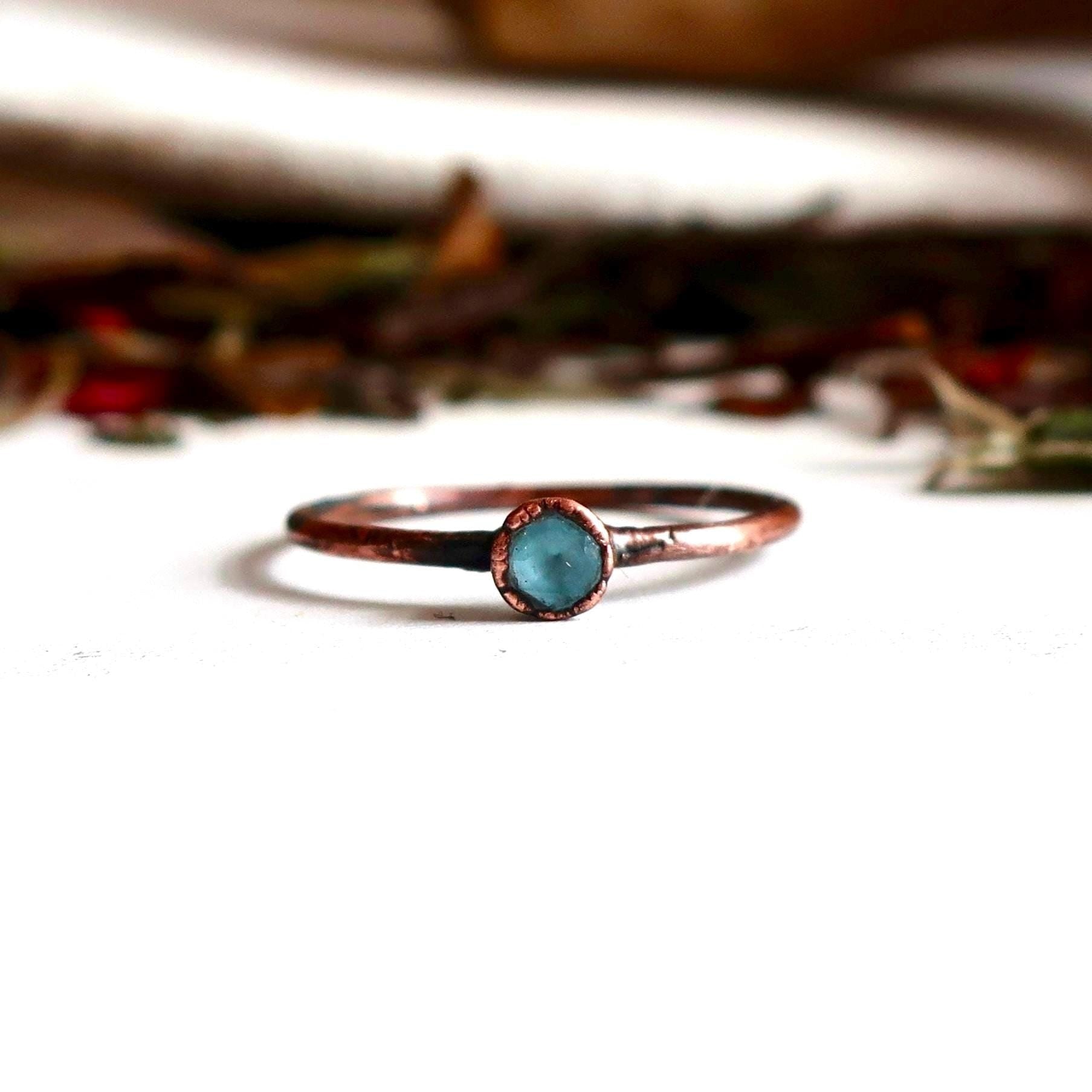 Blue Topaz Ring – Boho Charm | Handmade by Blackbird & Sage - Addy Avenue