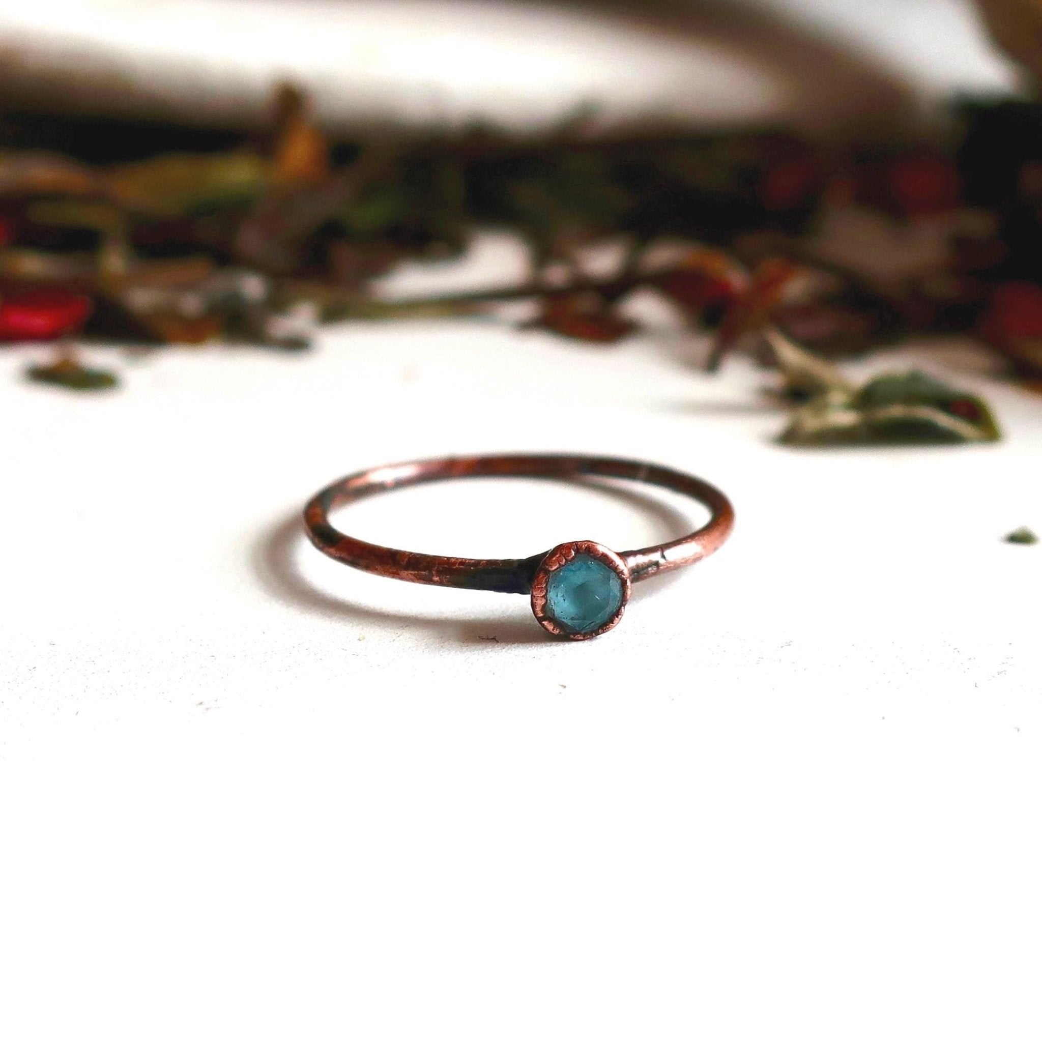 Blue Topaz Ring – Boho Charm | Handmade by Blackbird & Sage - Addy Avenue
