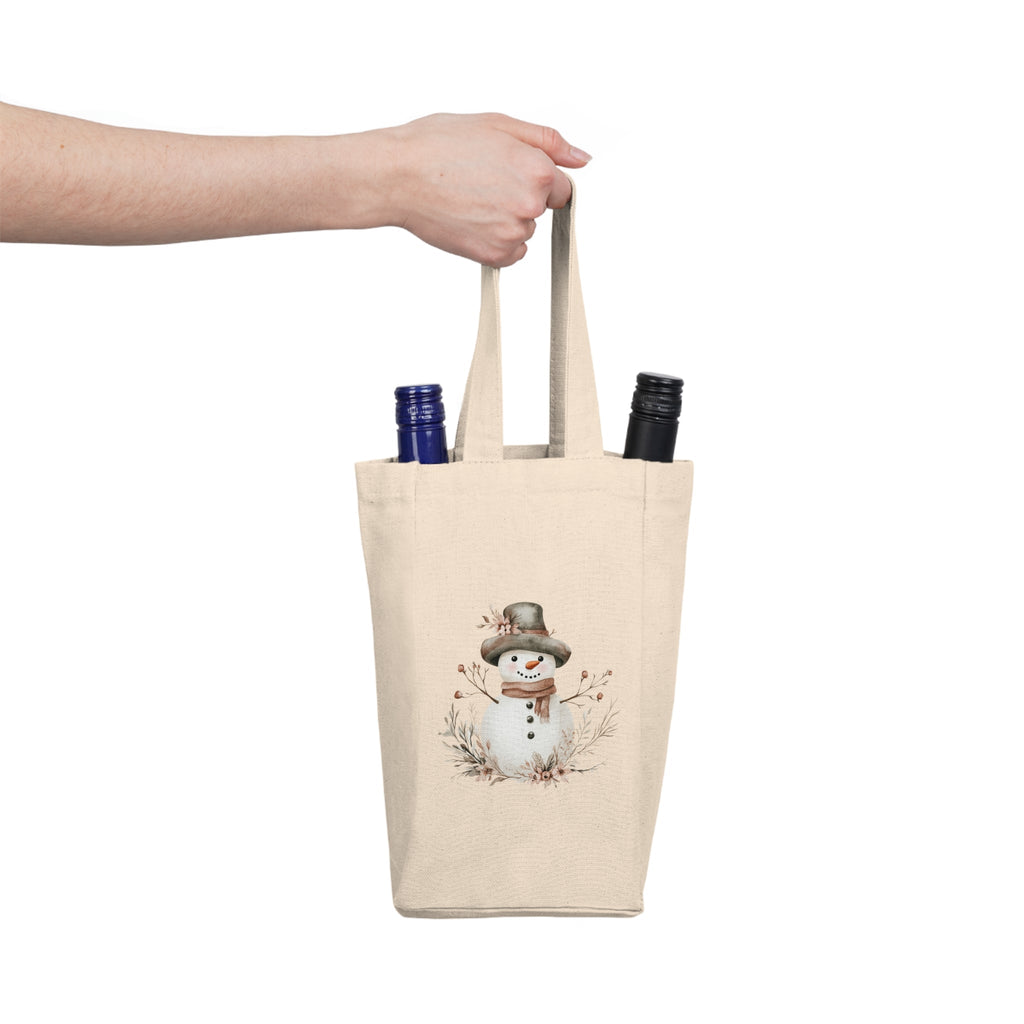 Boho Snowman Wine Tote - Festive Party Essential! - Addy Avenue