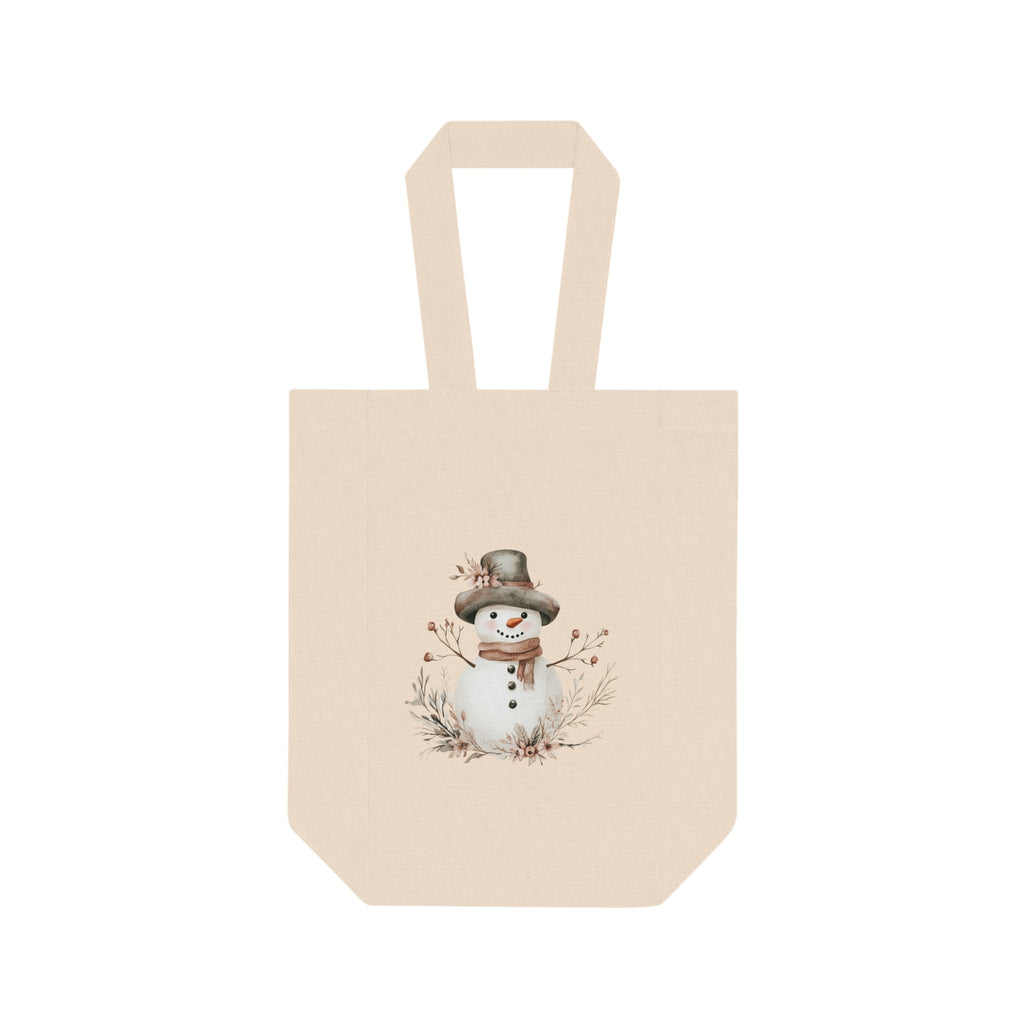 Boho Snowman Wine Tote - Festive Party Essential! - Addy Avenue