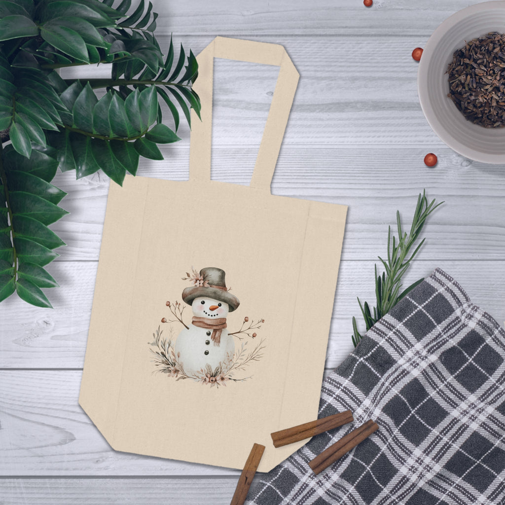 Boho Snowman Wine Tote - Festive Party Essential! - Addy Avenue