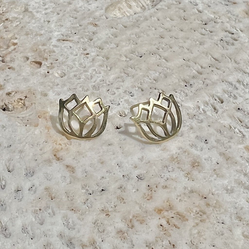 Bombshell Lotus Stud Earrings - Addy Avenue