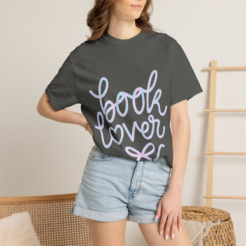 Book Lover T-shirt | Script Heart Typography, Reader Shirt - Addy Avenue