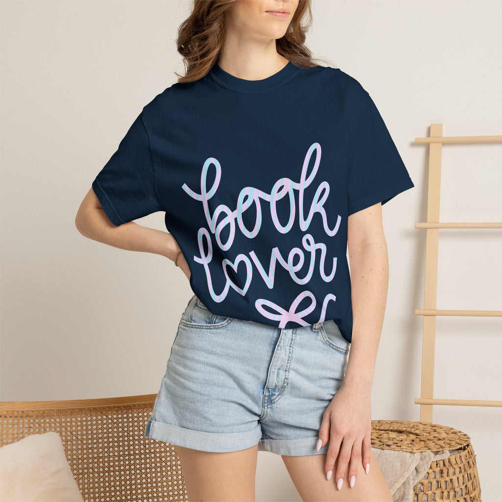 Book Lover T-shirt | Script Heart Typography, Reader Shirt - Addy Avenue