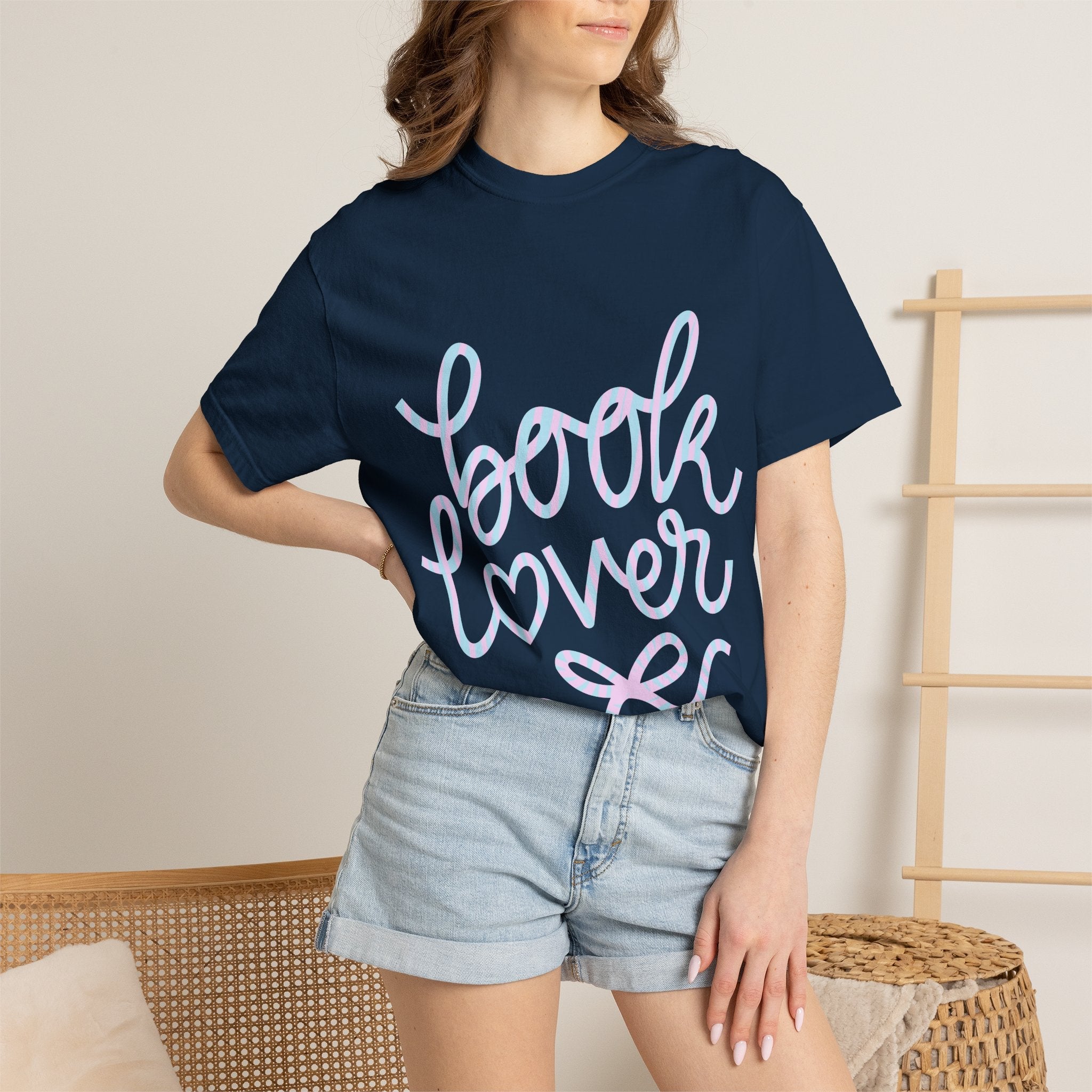 Book Lover T-shirt | Script Heart Typography, Reader Shirt - Addy Avenue