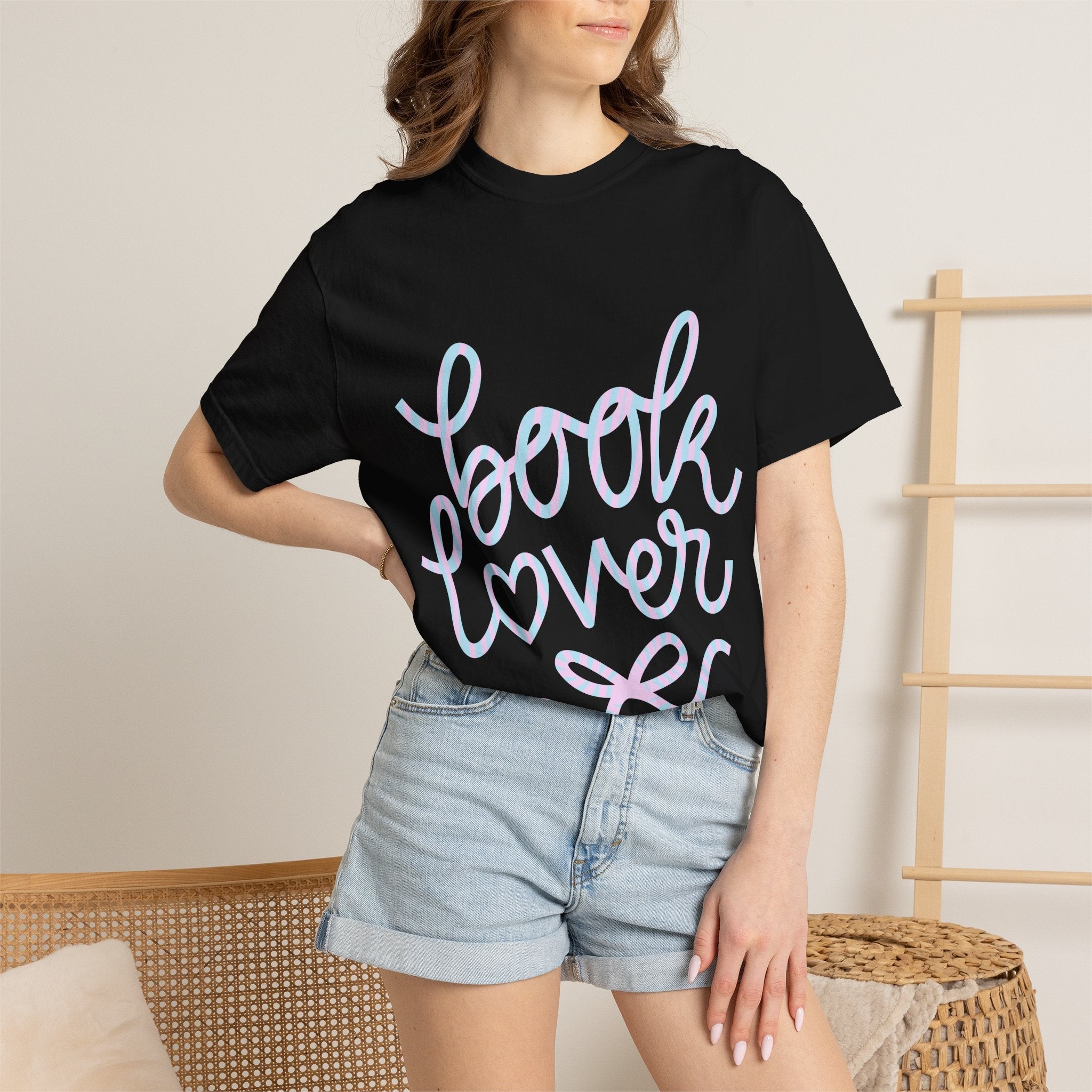 Book Lover T-shirt | Script Heart Typography, Reader Shirt - Addy Avenue