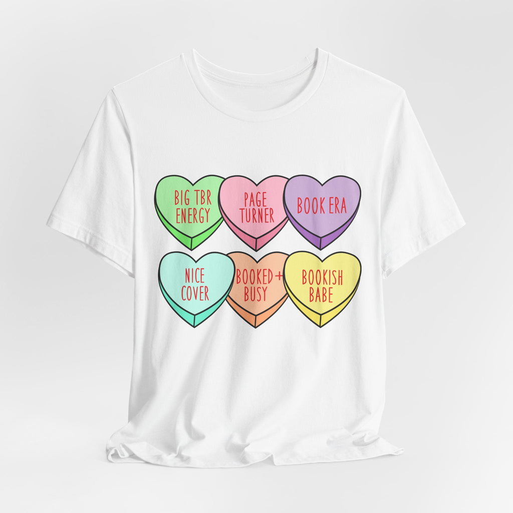 Bookish Conversation Hearts Tee | Book Lover Shirt - Addy Avenue