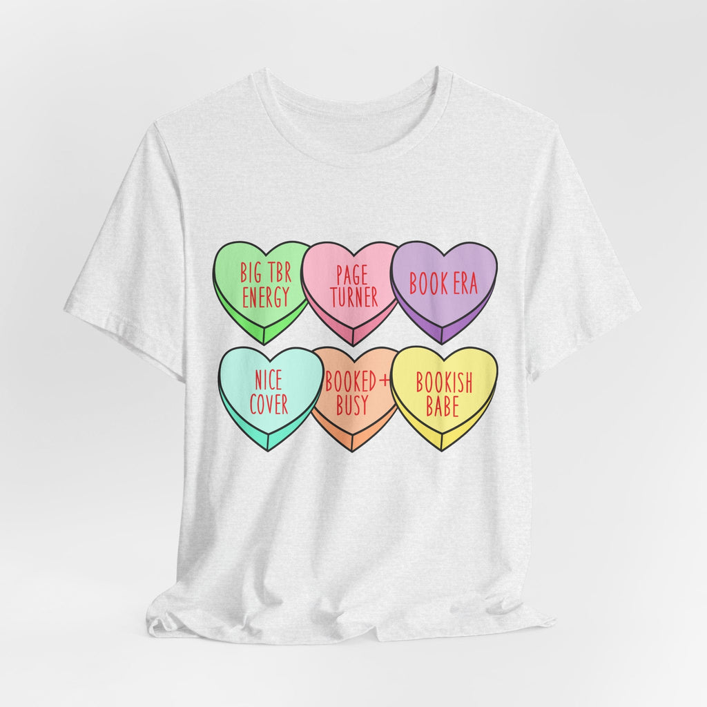 Bookish Conversation Hearts Tee | Book Lover Shirt - Addy Avenue