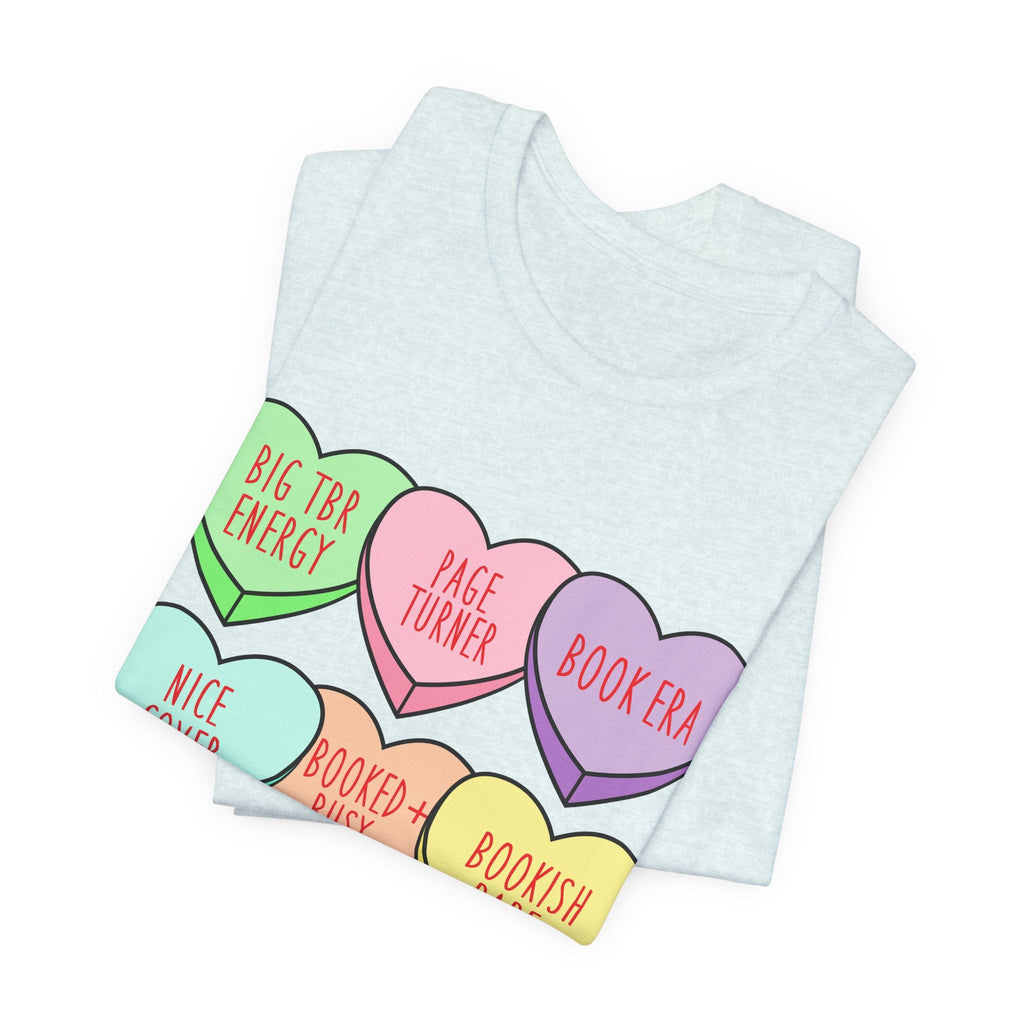 Bookish Conversation Hearts Tee | Book Lover Shirt - Addy Avenue