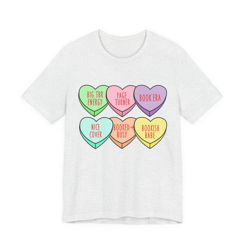 Bookish Conversation Hearts Tee | Book Lover Shirt - Addy Avenue