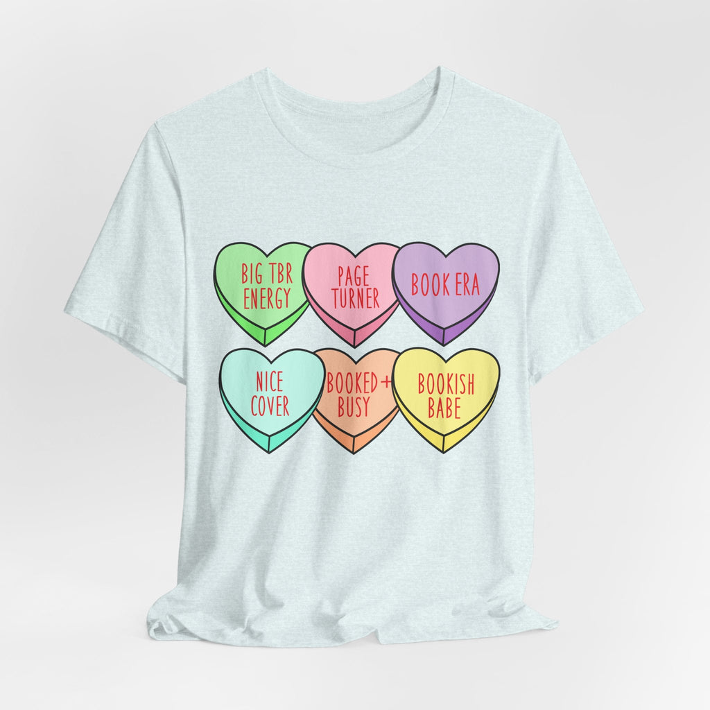 Bookish Conversation Hearts Tee | Book Lover Shirt - Addy Avenue