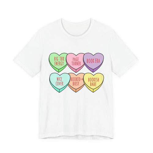 Bookish Conversation Hearts Tee | Book Lover Shirt - Addy Avenue