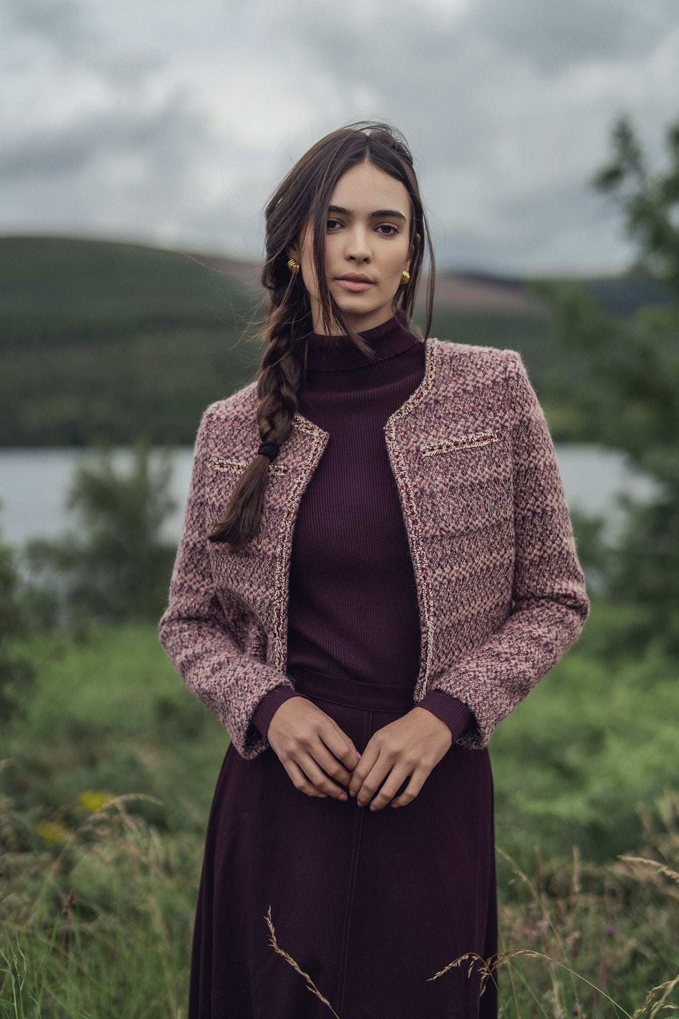 Boucle Jacket - Pink/Burgundy - Addy Avenue