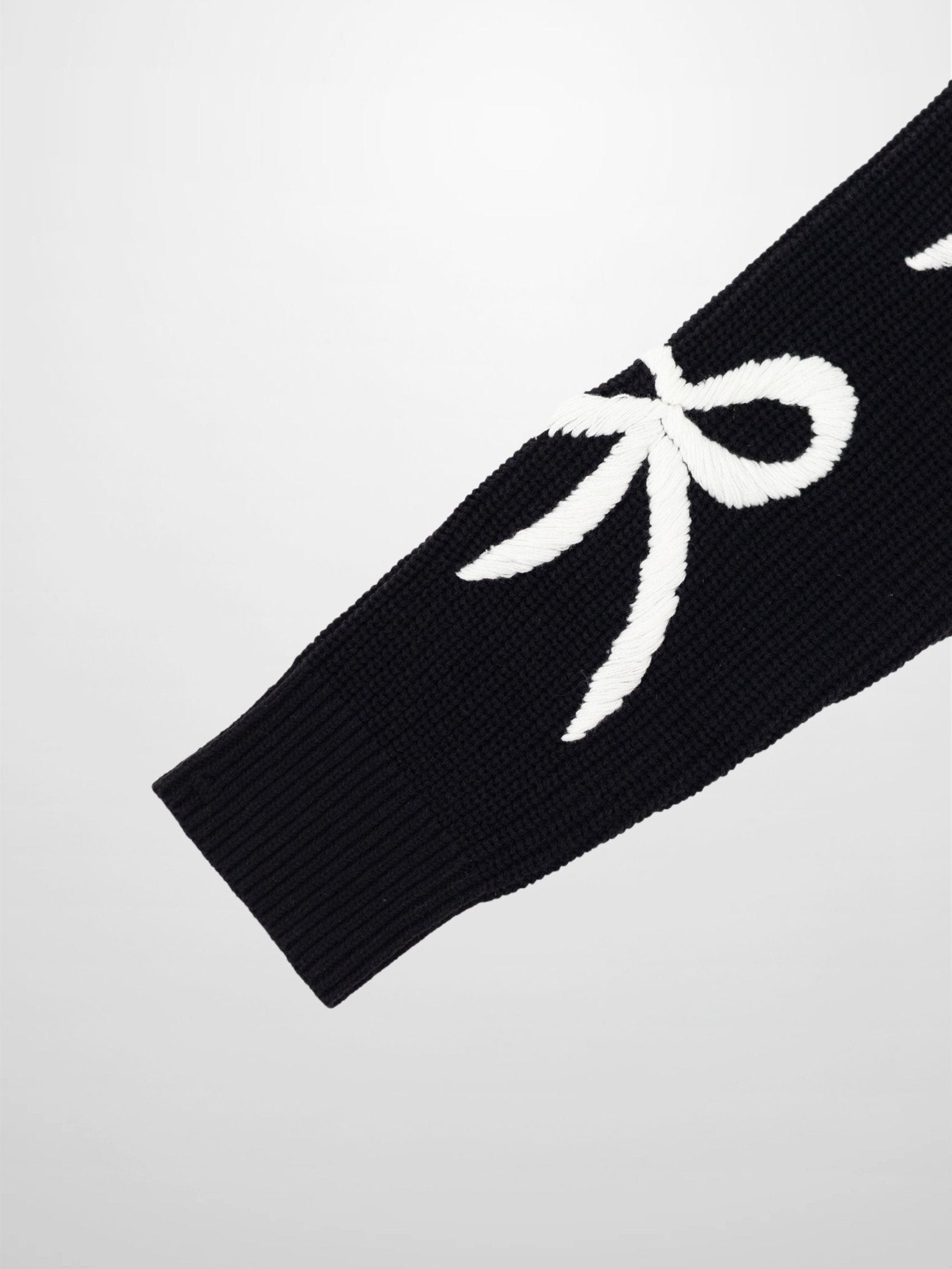 Bow Ribbon Sweater - Black/White - Addy Avenue