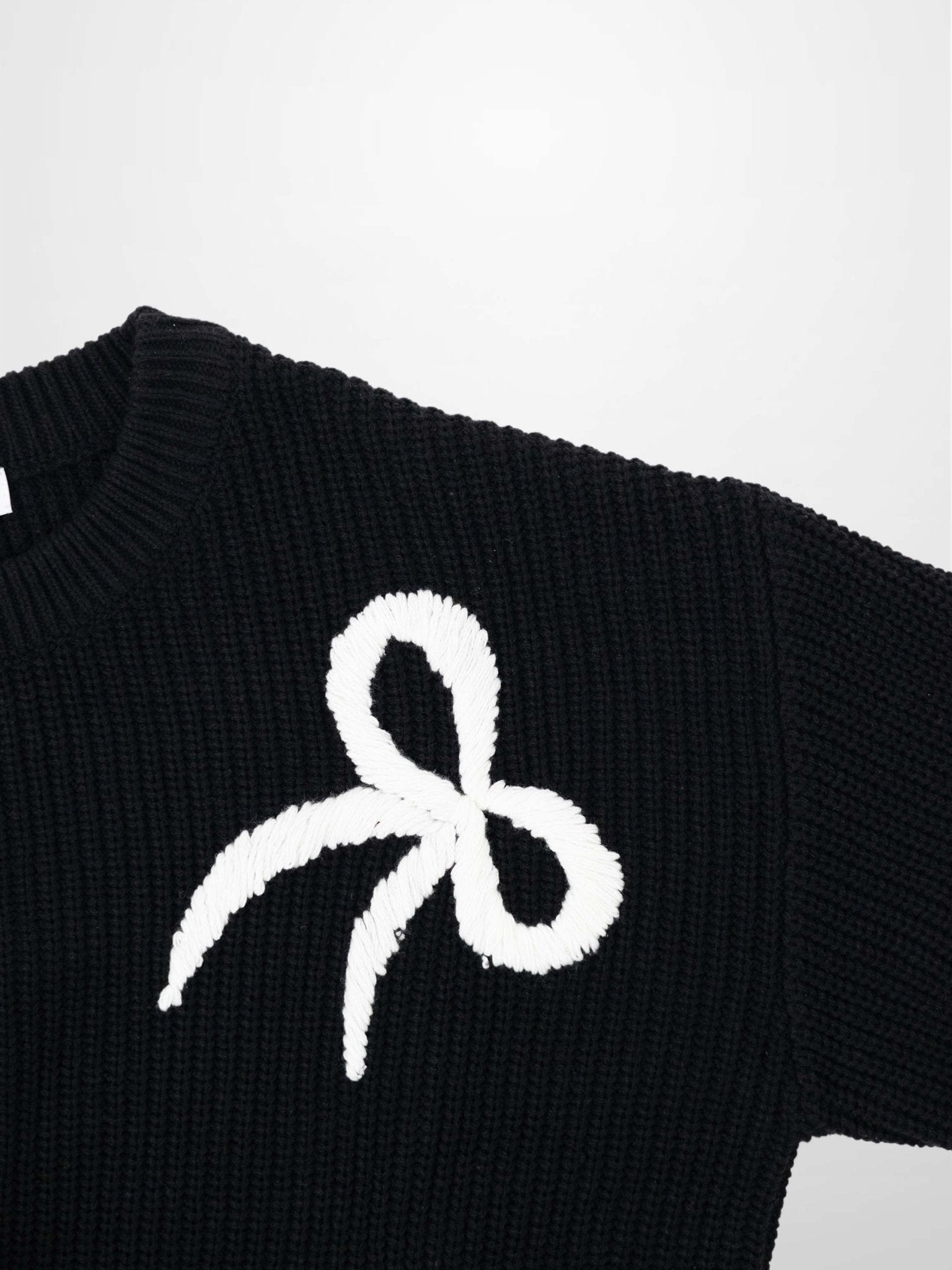 Bow Ribbon Sweater - Black/White - Addy Avenue