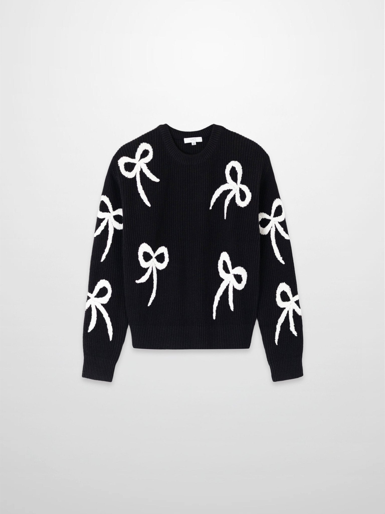 Bow Ribbon Sweater - Black/White - Addy Avenue