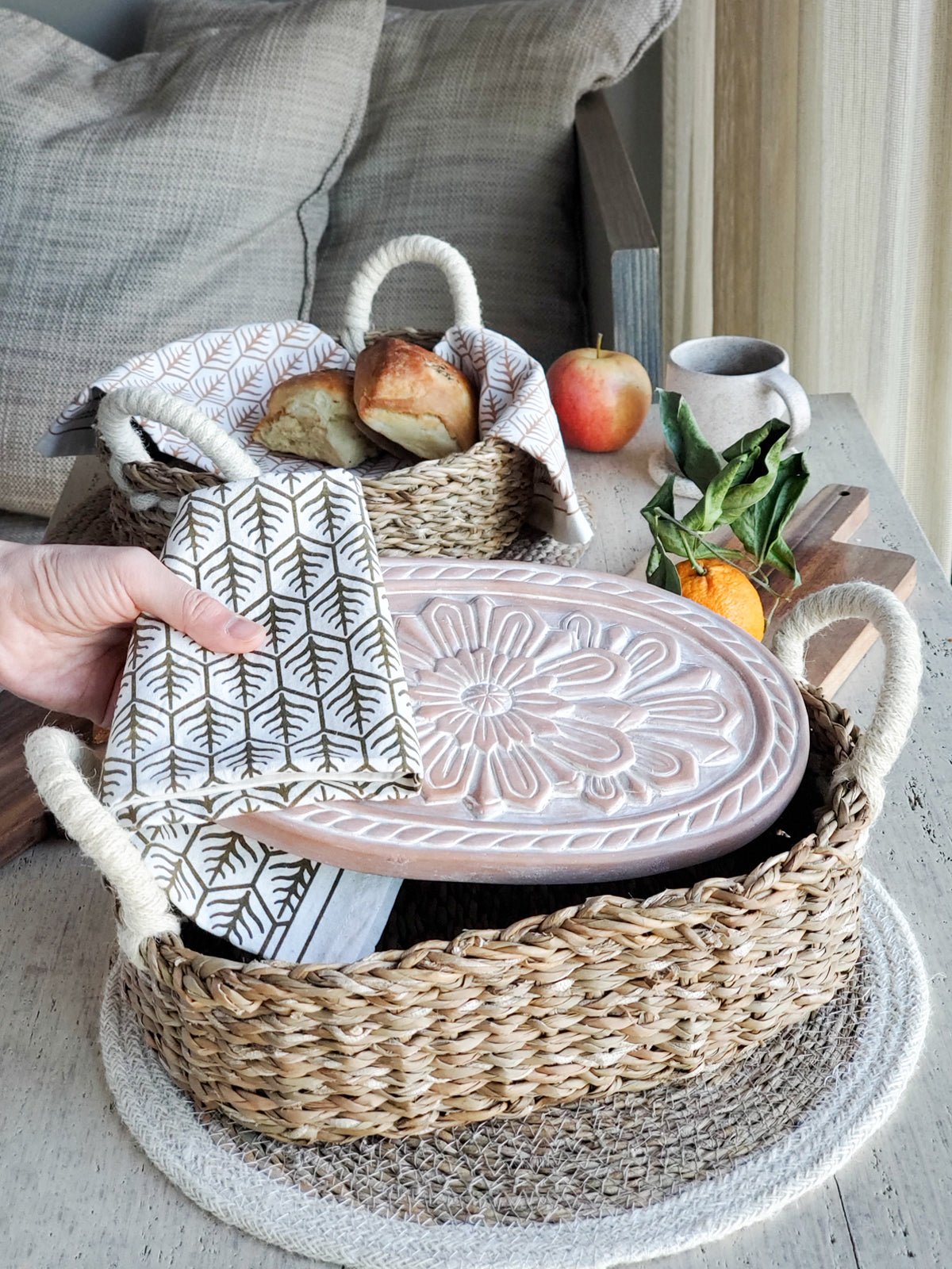 Bread Warmer & Basket - Flower - Addy Avenue