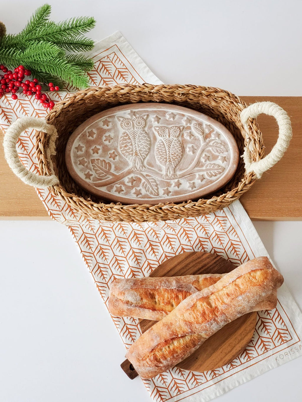 Bread Warmer & Basket - Owl Oval - Addy Avenue