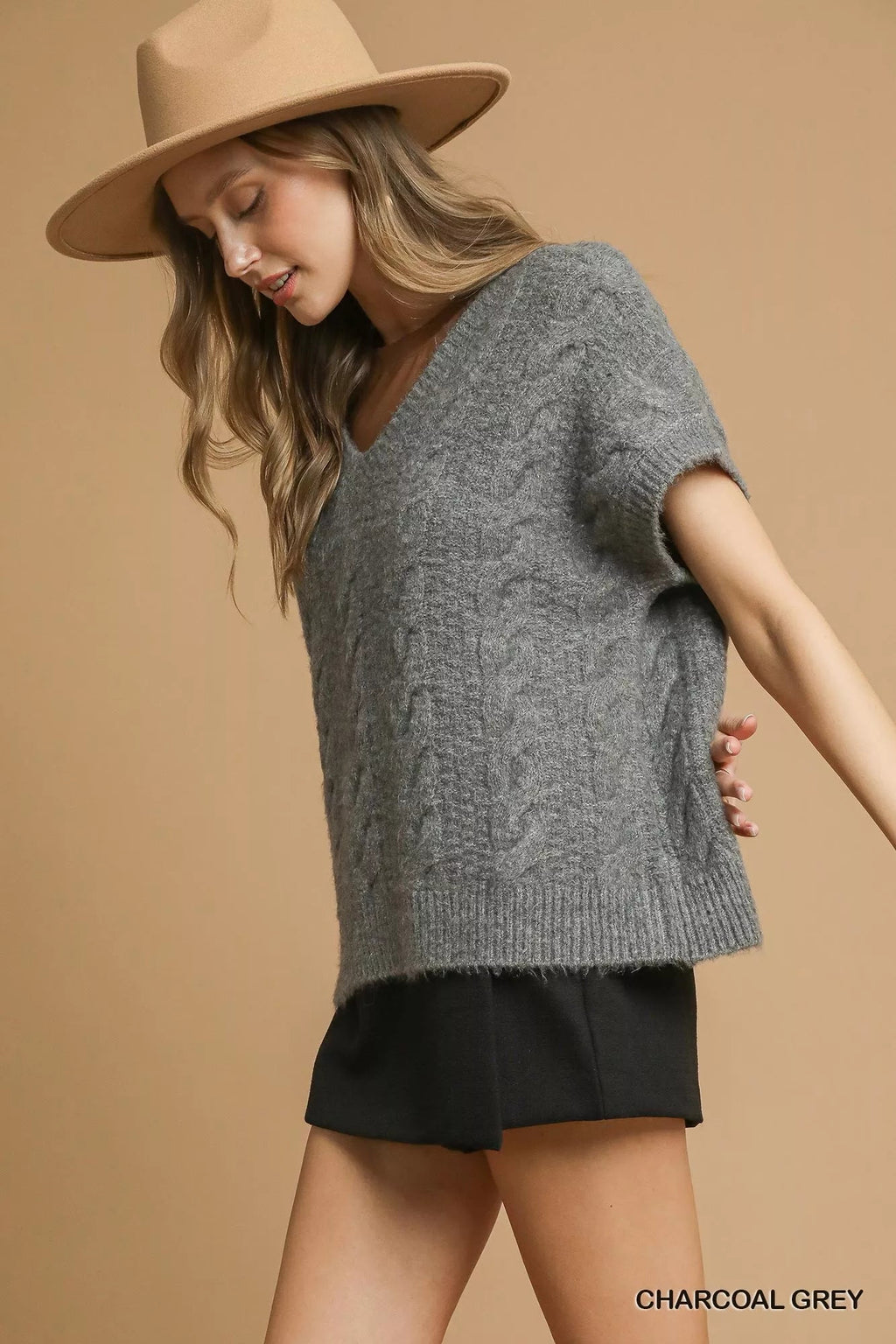 Cable - Knit V - Neck Sweater - Addy Avenue