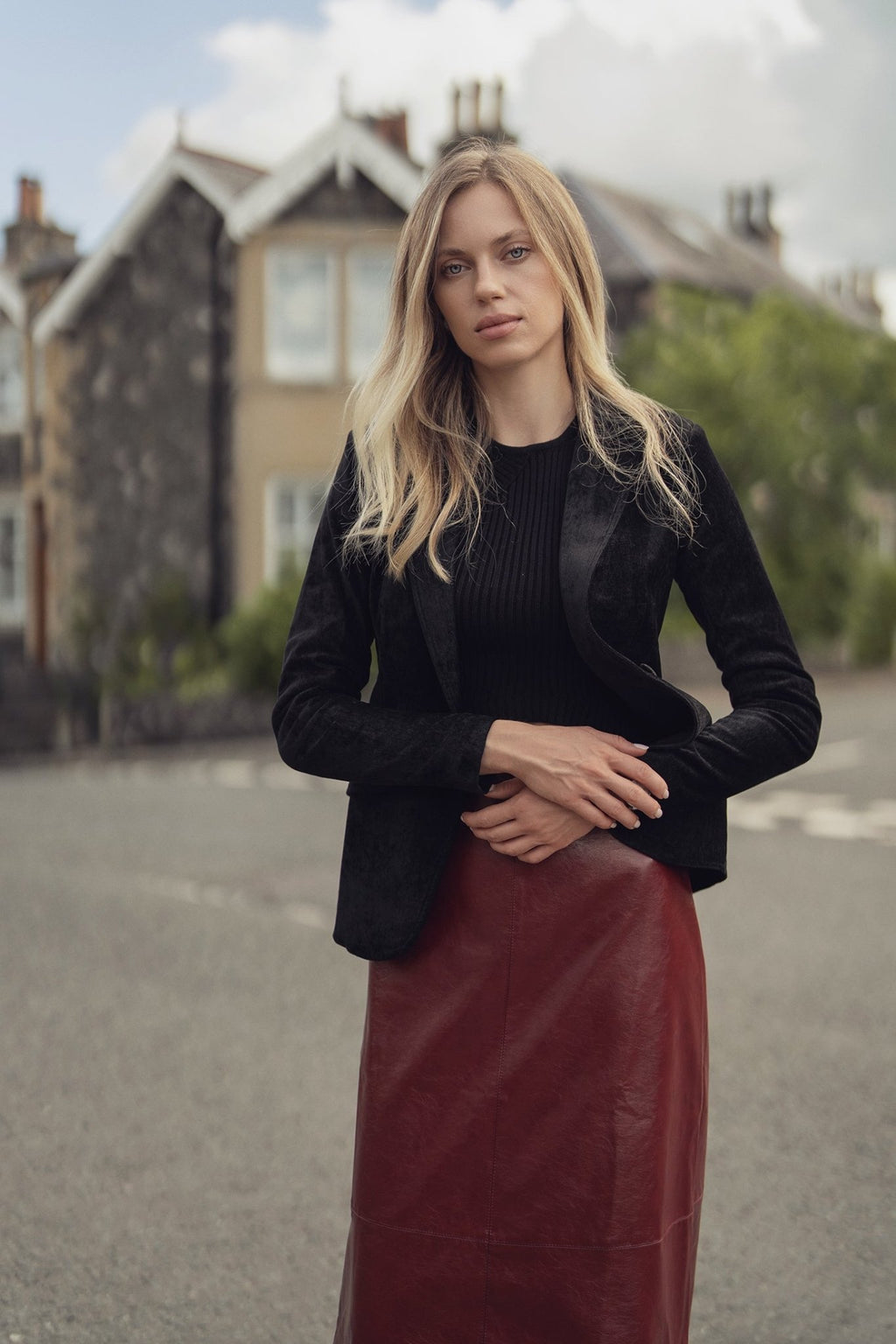 Chenille Blazer - Black - Addy Avenue