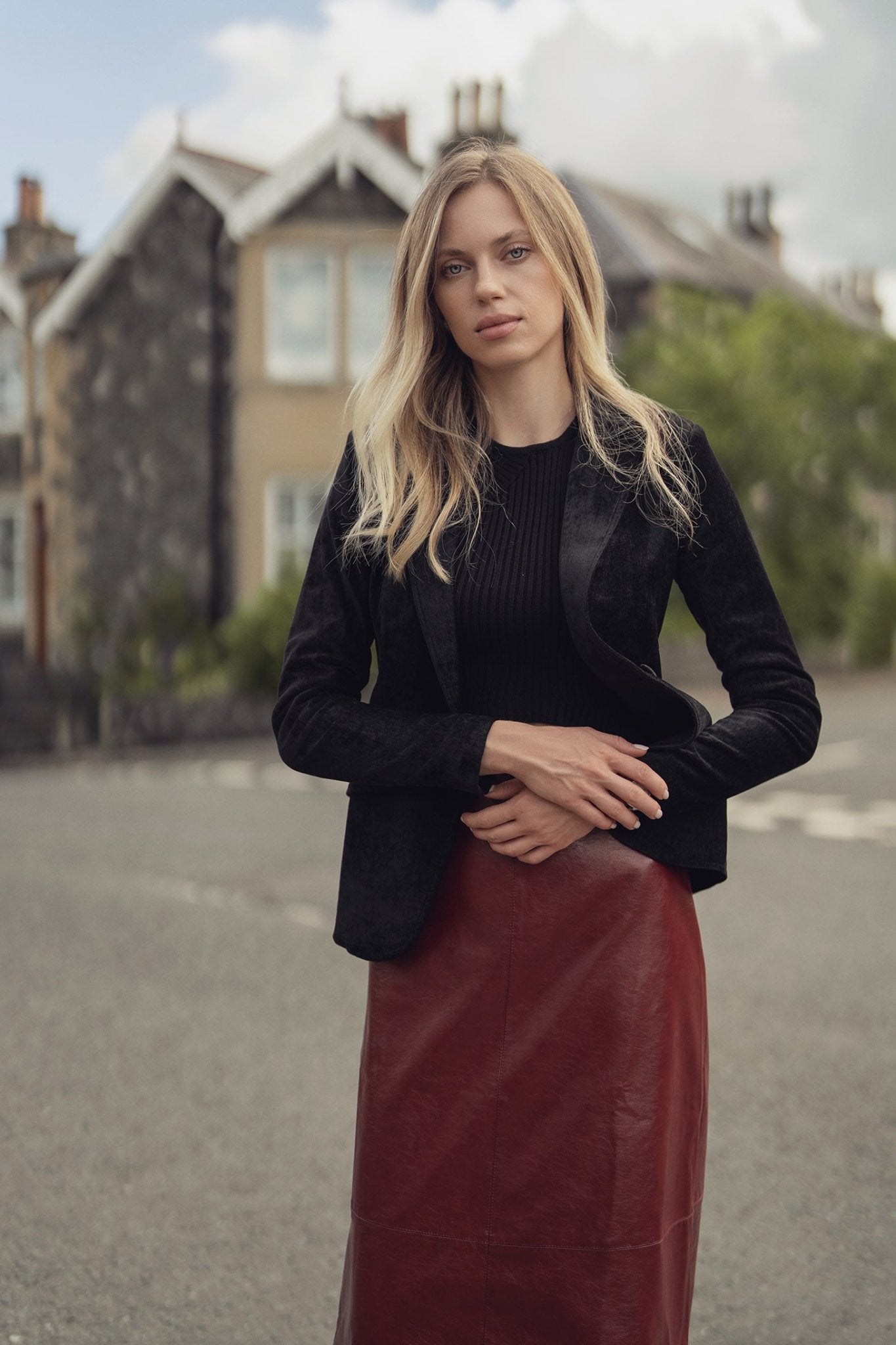 Chenille Blazer - Black - Addy Avenue