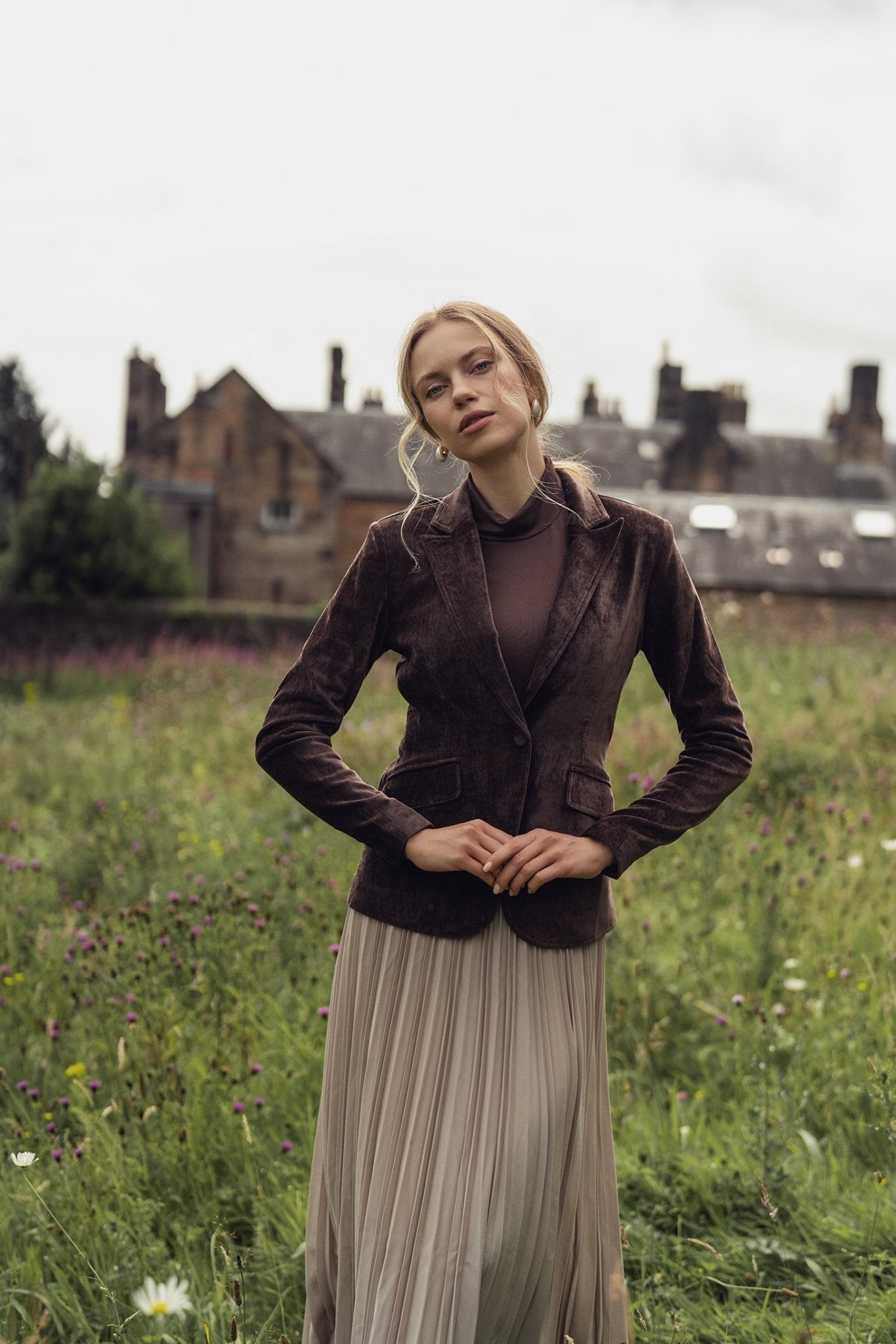 Chenille Blazer - Brown - Addy Avenue