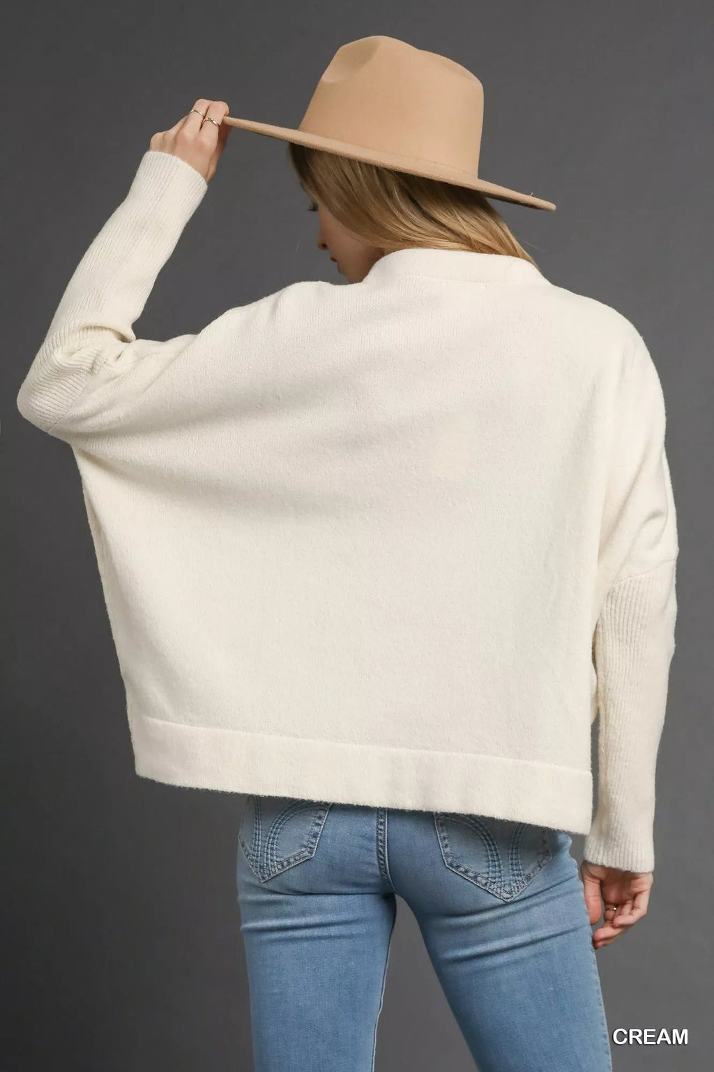 Chic V - Neck Sweater with Wide Trim - Addy Avenue