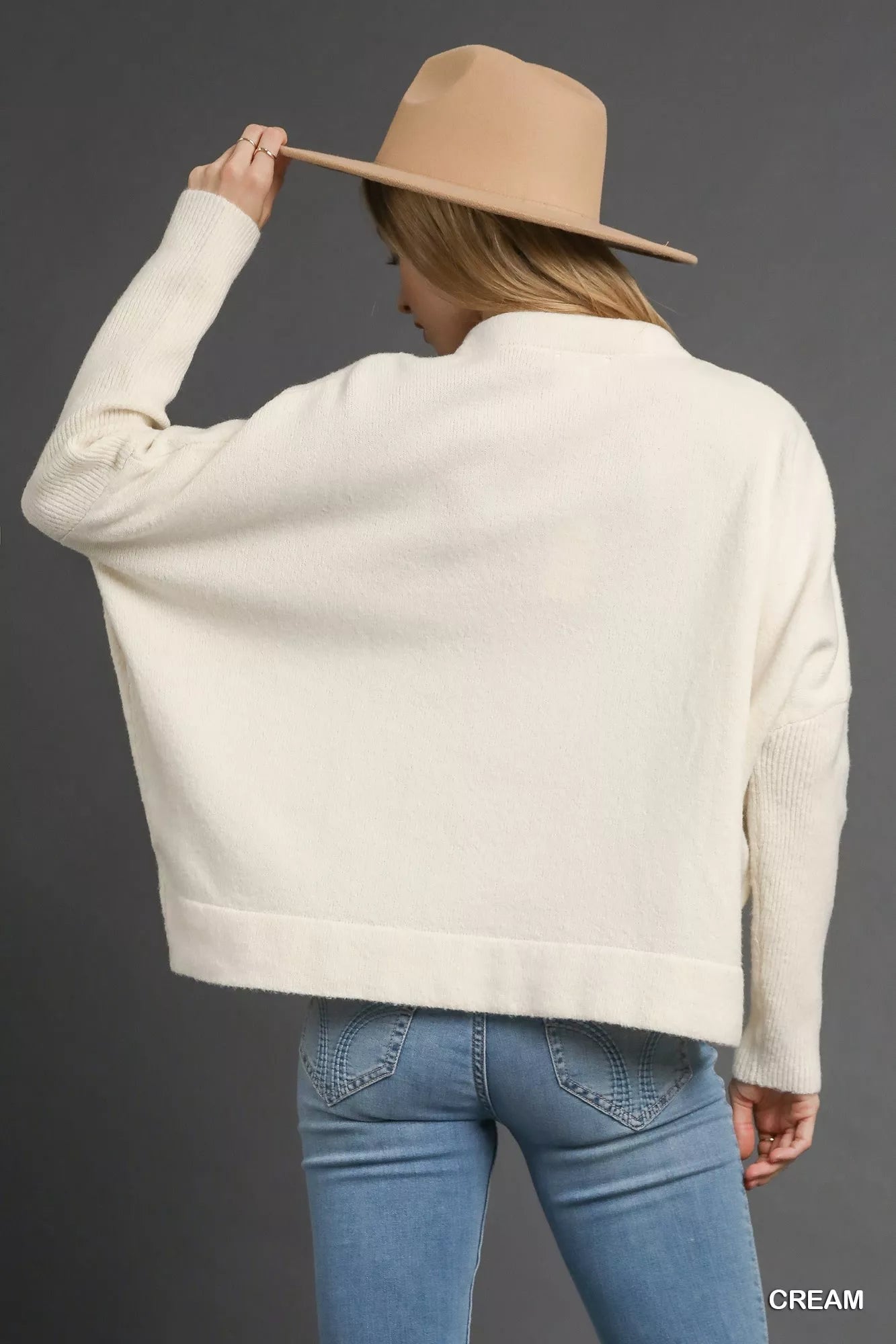 Chic V - Neck Sweater with Wide Trim - Addy Avenue
