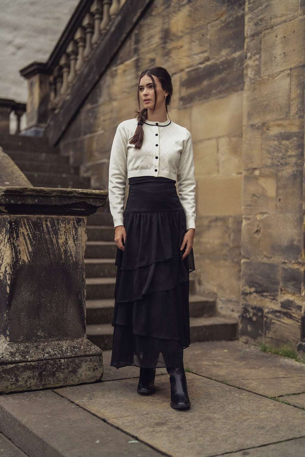 Chiffon Layered Skirt - Black - Addy Avenue