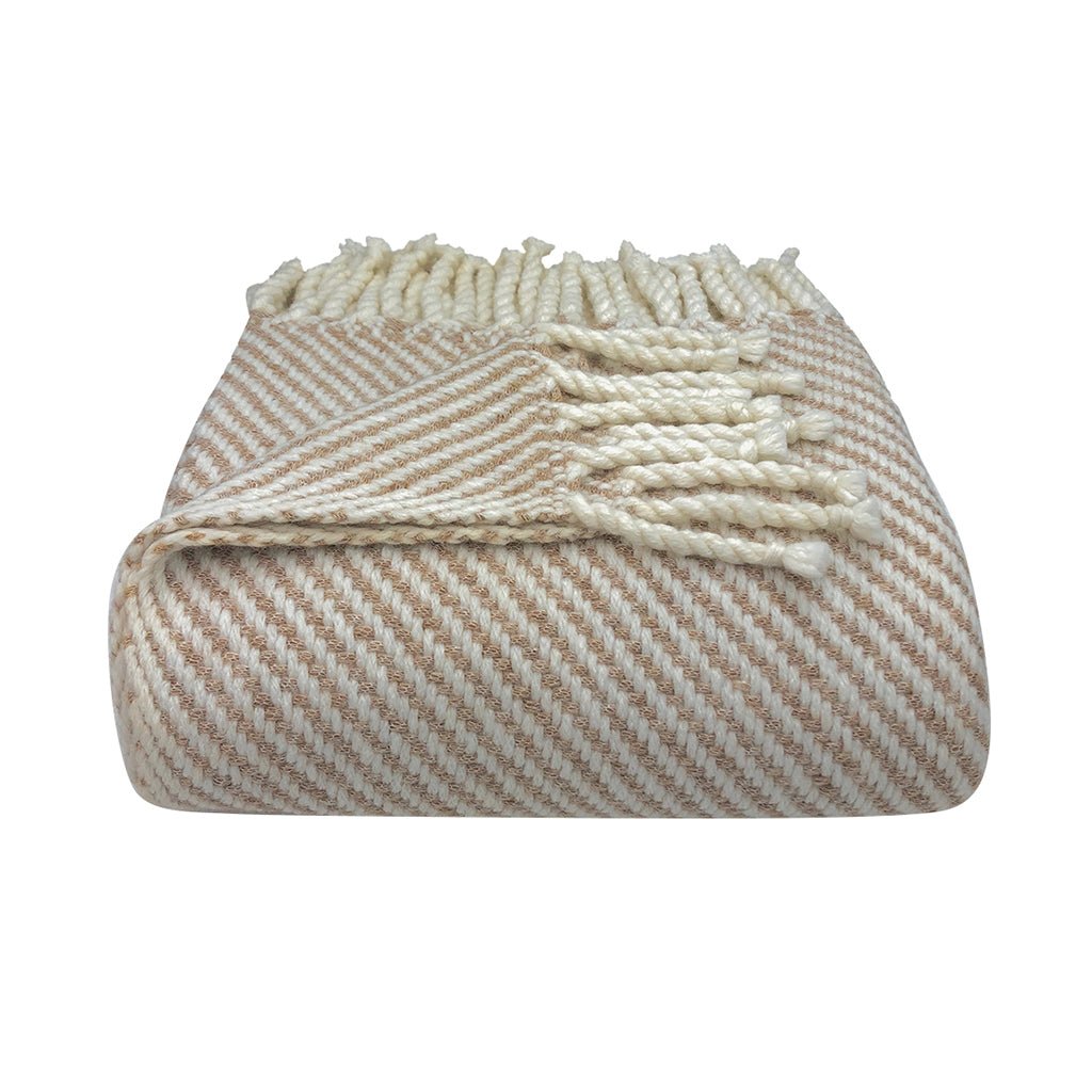 Chunky Camel Stripe Alpaca Throw - Addy Avenue