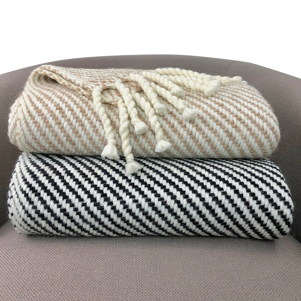 Chunky Camel Stripe Alpaca Throw - Addy Avenue