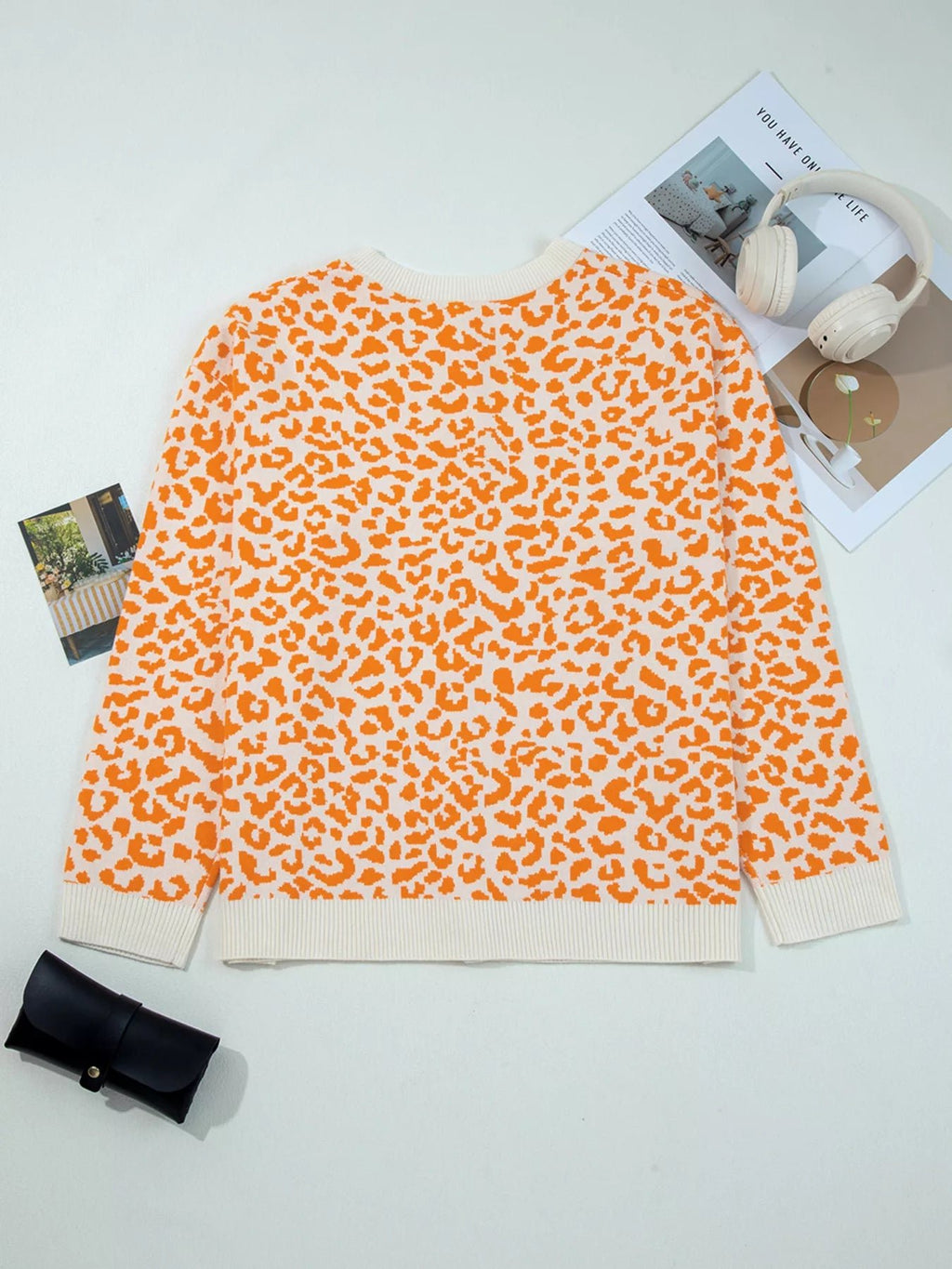 Chunky Leopard Cardigan - Drop Shoulder Knit - Addy Avenue